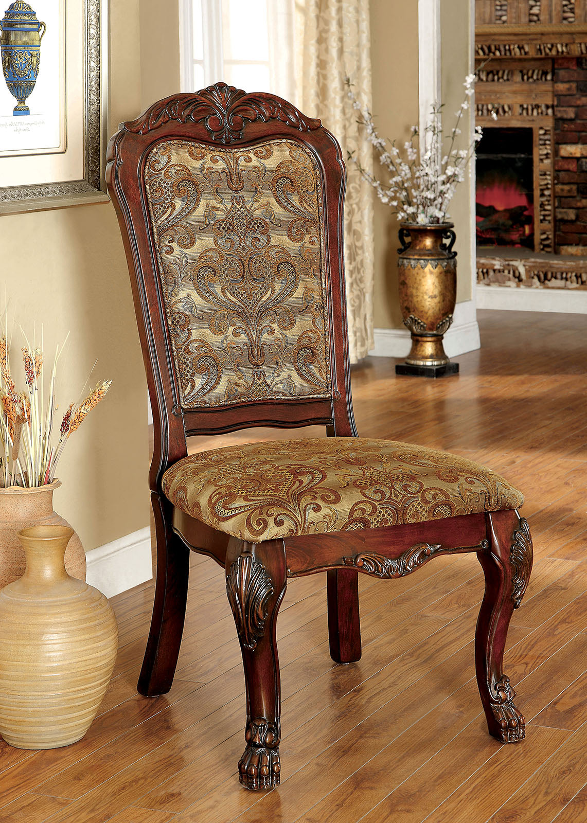 MEDIEVE Cherry Side Chair, Cherry (2/CTN) - ATL FURNITURE
