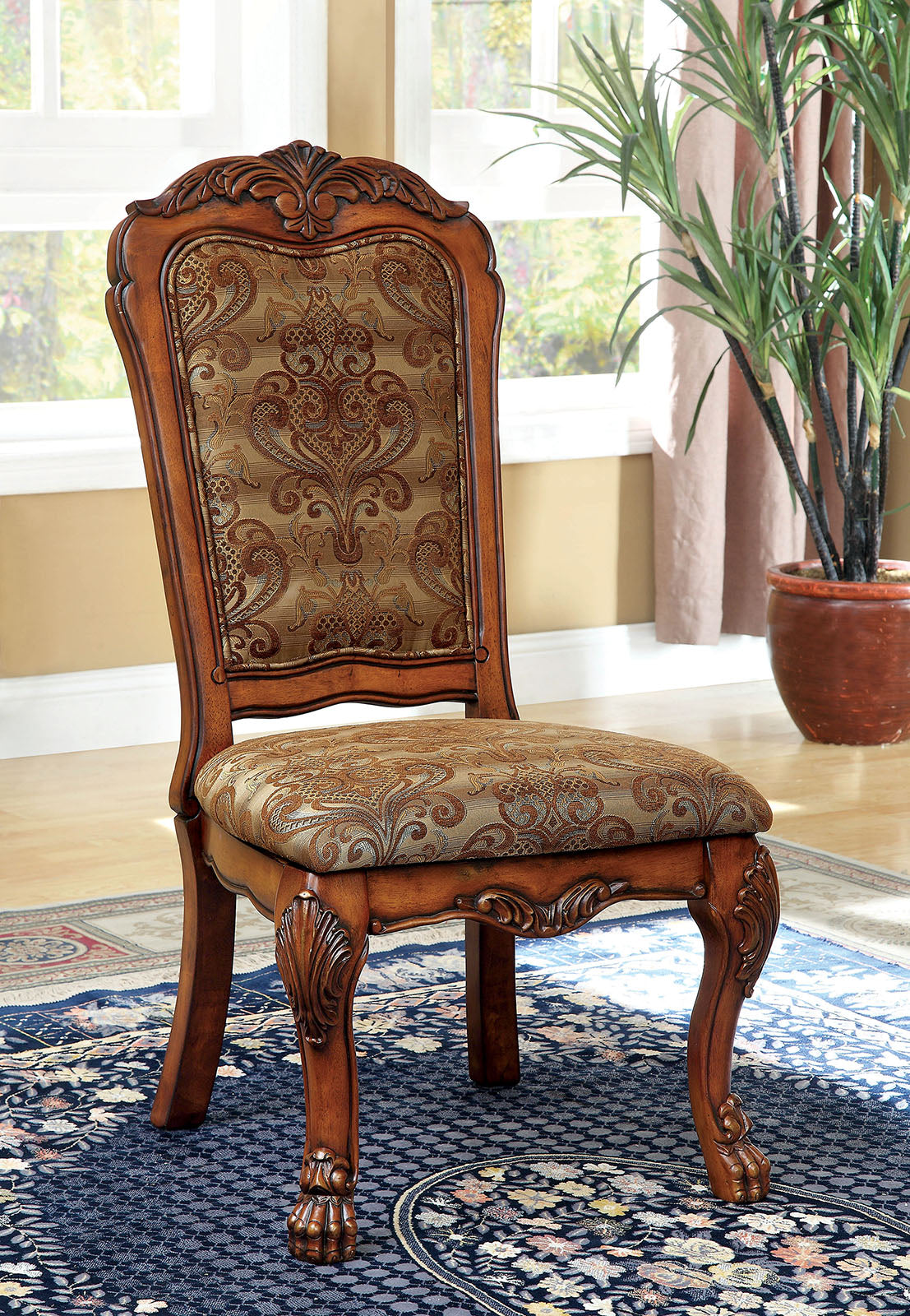 Medieve Antique Oak Side Chair (2/CTN) - ATL FURNITURE