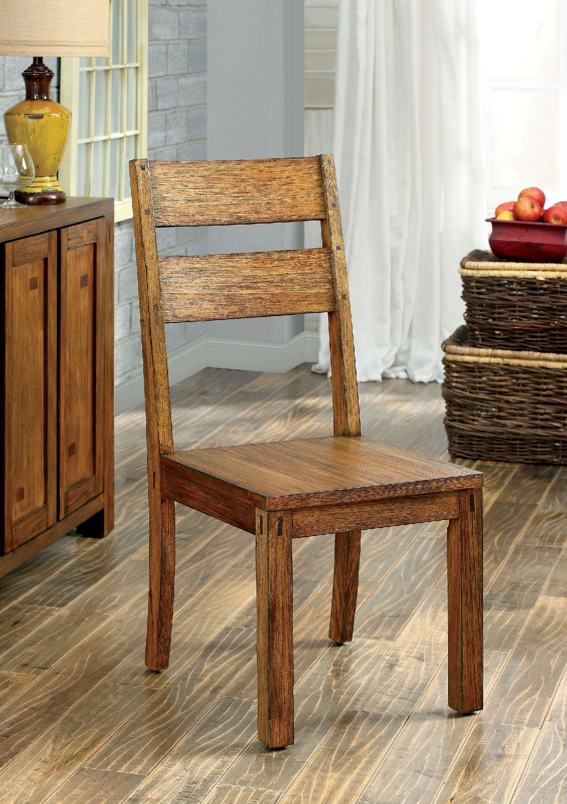FRONTIER Dark Oak Side Chair (2/CTN) - ATL FURNITURE