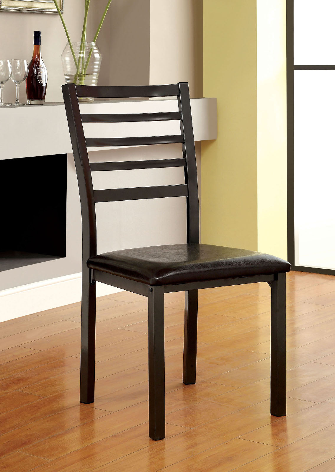 COLMAN Black Side Chair (4/CTN, K/D) - ATL FURNITURE