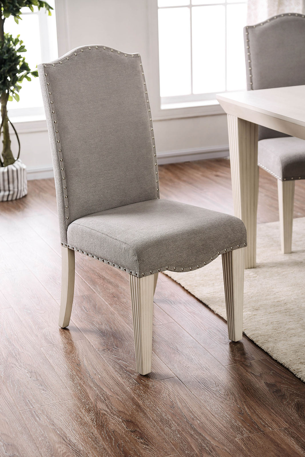 Daniella Gray/Antique White Side Chair (2/CTN) - ATL FURNITURE