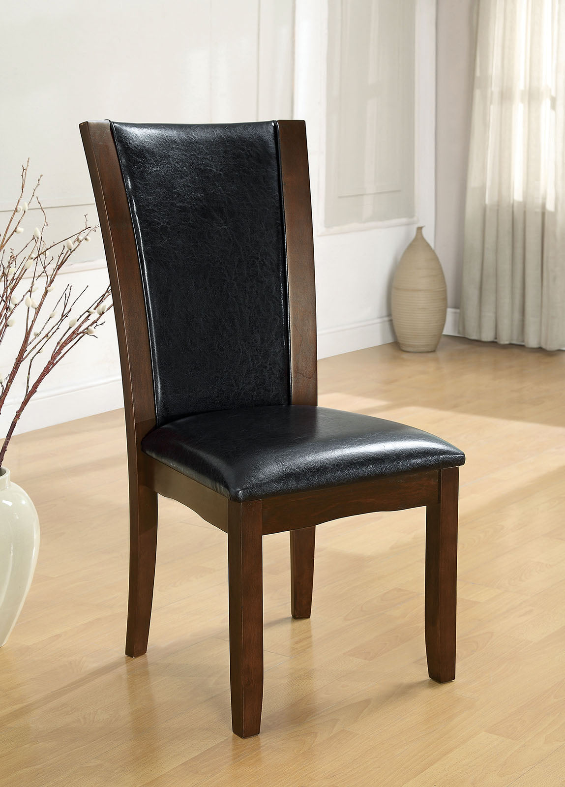 Manhattan I Dark Cherry/Brown Side Chair, Espresso (2/CTN) - ATL FURNITURE