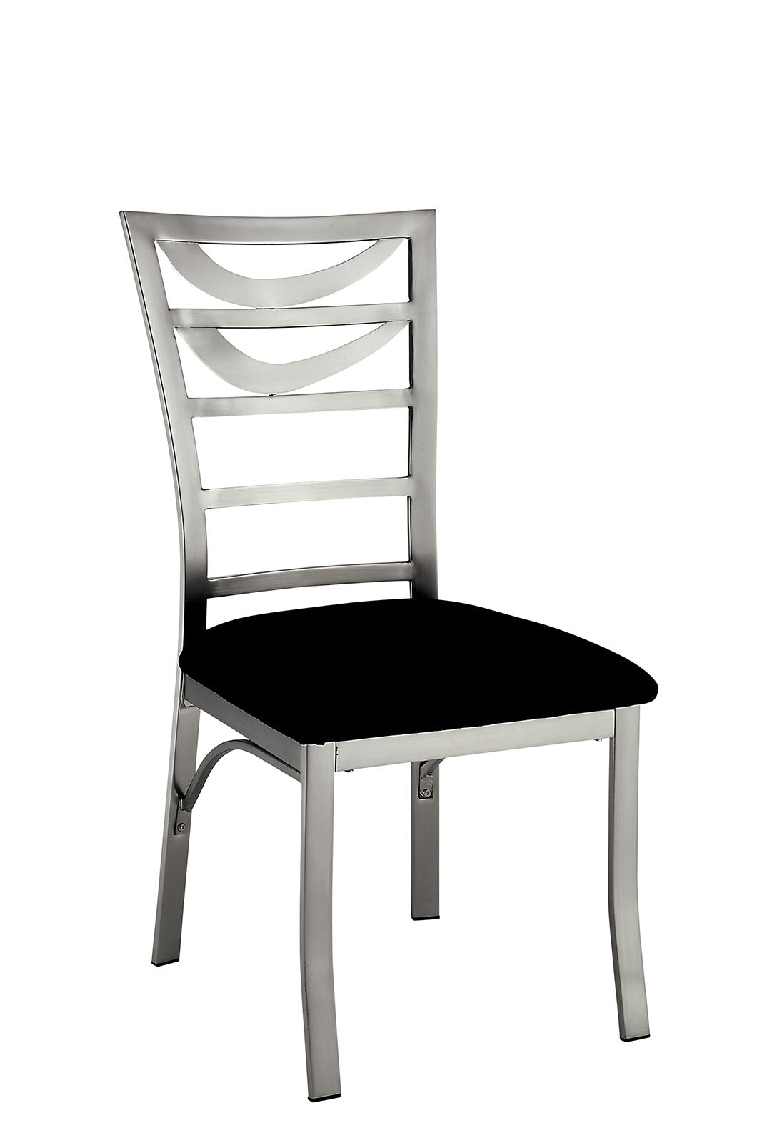 ROXO Silver/Black Side Chair (2/CTN) - ATL FURNITURE