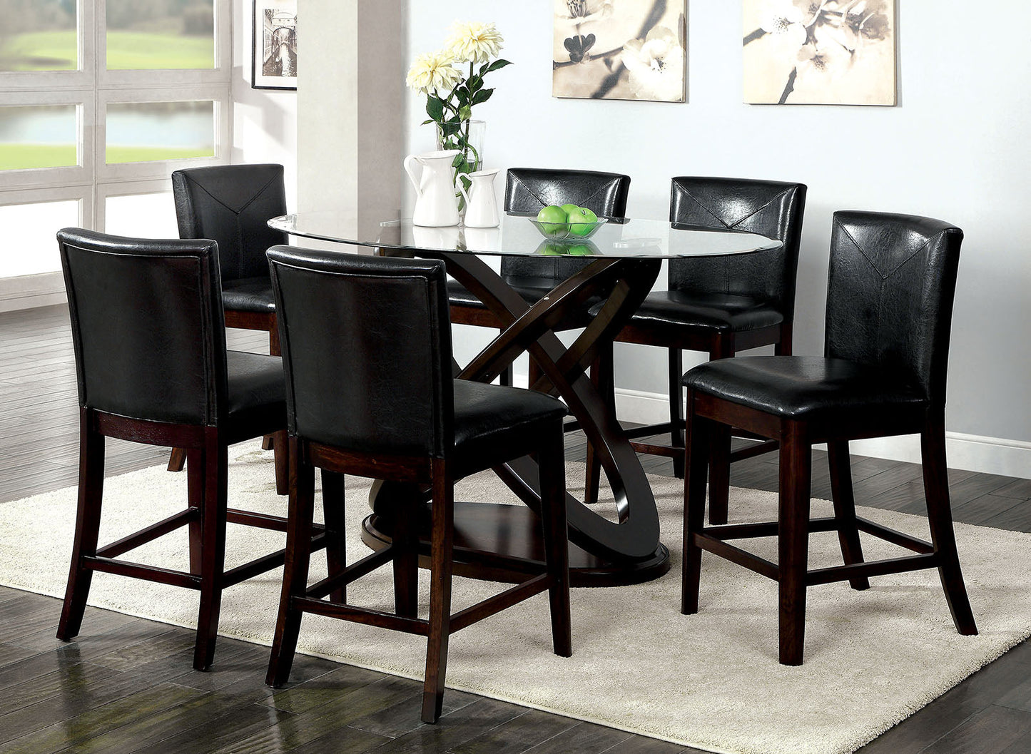 Atenna II Dark Walnut Oval Counter Ht. Table - ATL FURNITURE