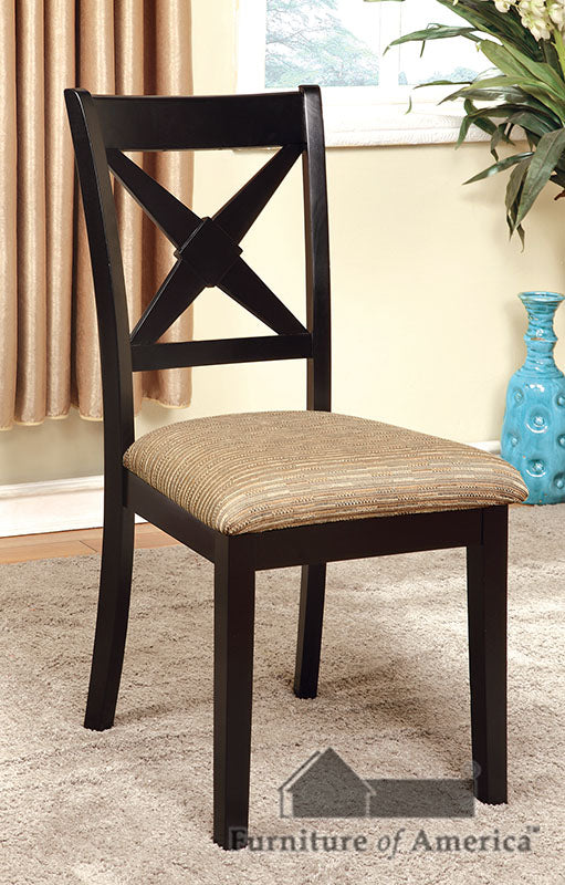Liberta Black/Beige Side Chair (2/CTN) - ATL FURNITURE
