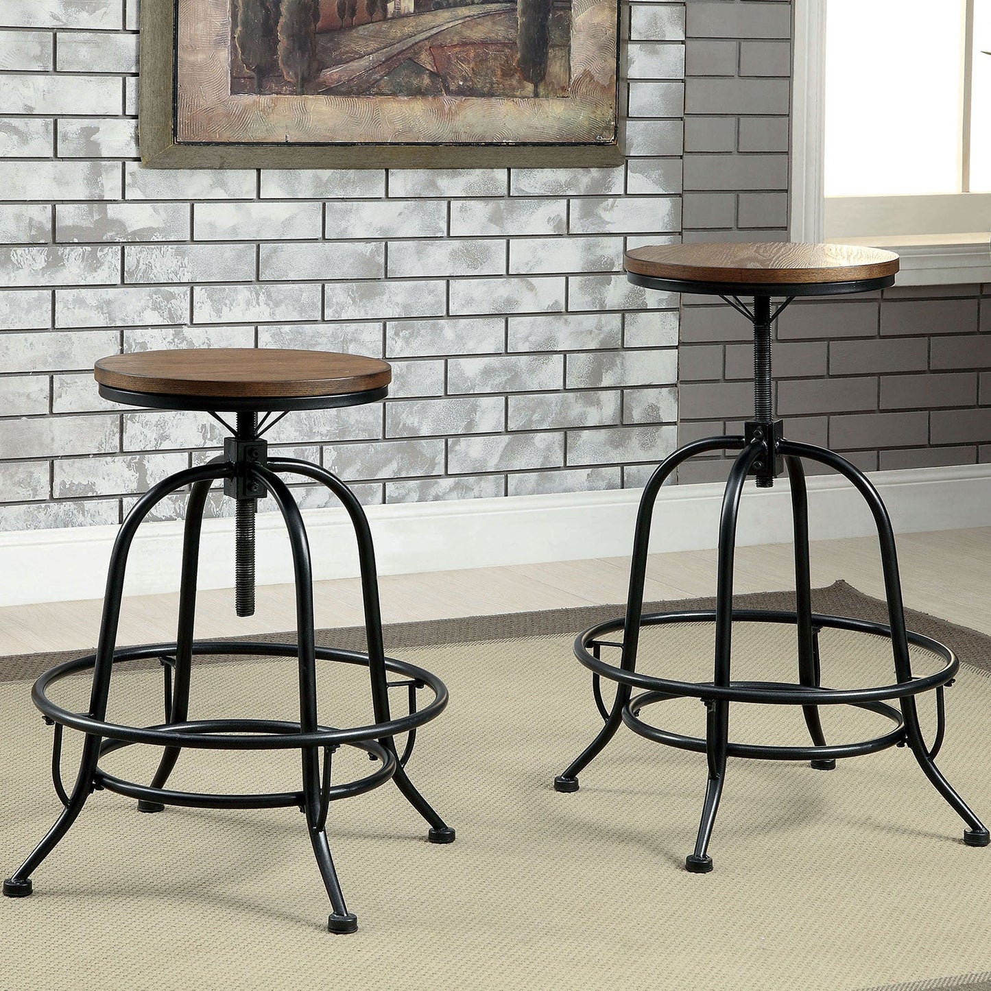 SILVIA I Medium Oak Counter Ht. Stool (2/CTN) - ATL FURNITURE
