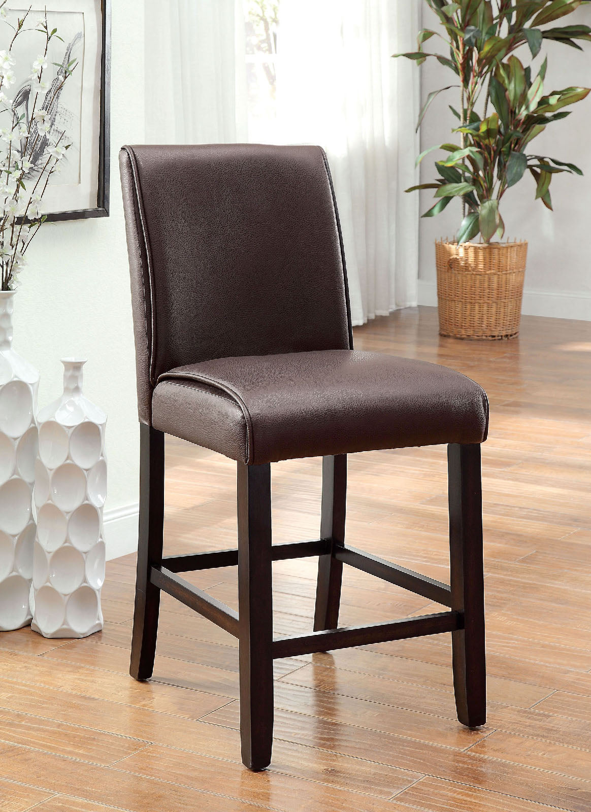GLADSTONE II Dark Walnut Counter Ht. Chair (2/CTN) - ATL FURNITURE