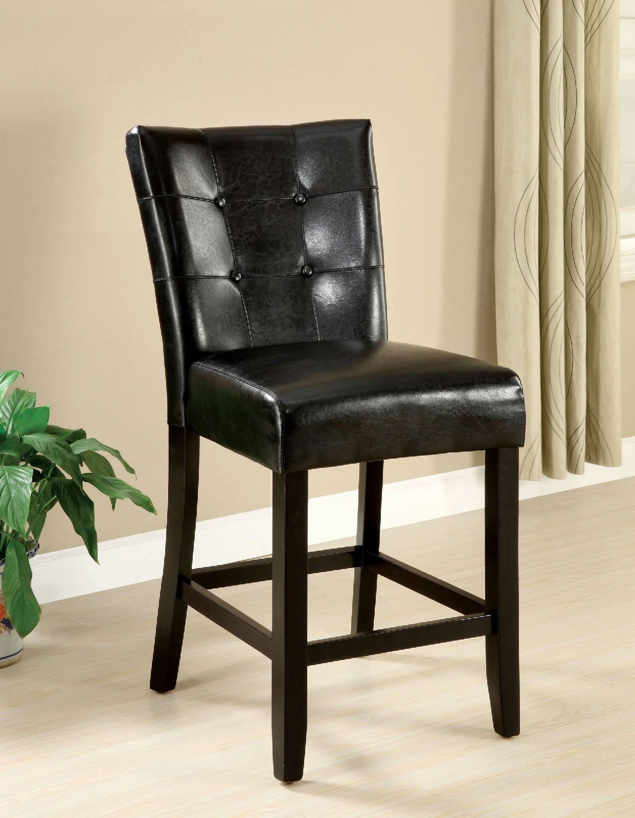 Marion II Black/Espresso Counter Ht. Chair (2/CTN) - ATL FURNITURE
