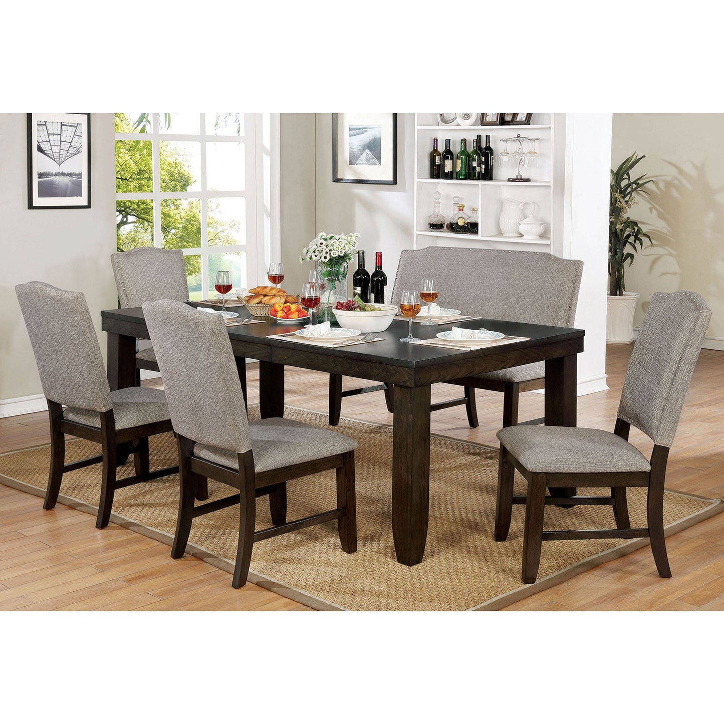 Teagan Dark Walnut Dining Table - ATL FURNITURE