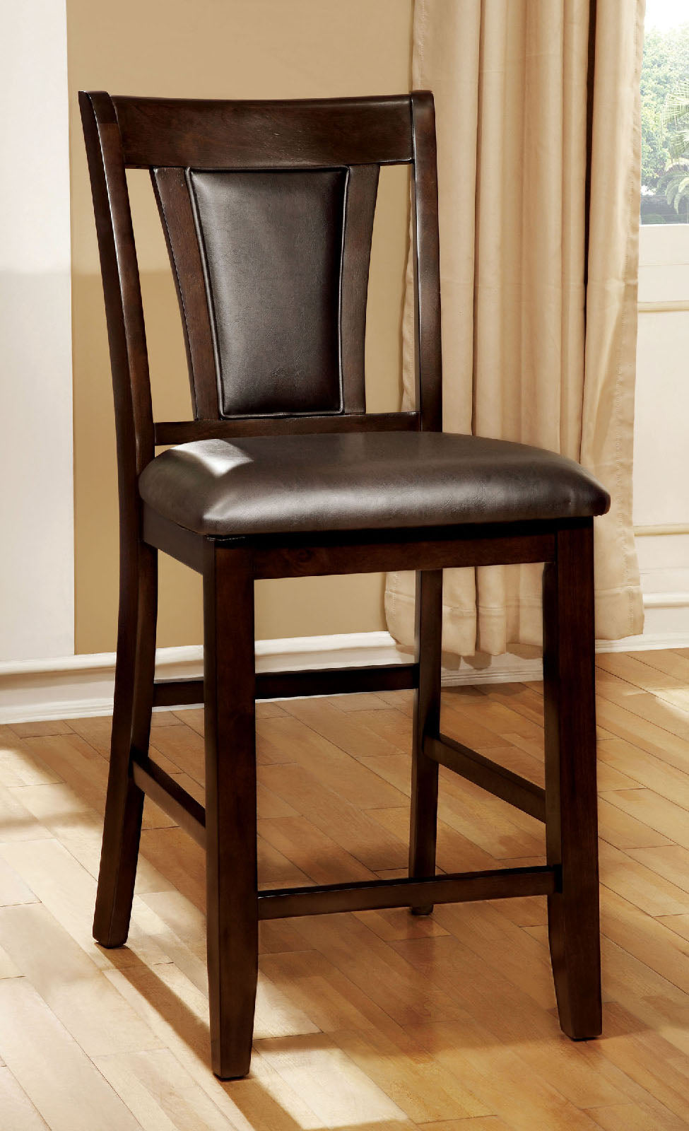 BRENT II Dark Cherry/Espresso Counter Ht. Chair (2/CTN) - ATL FURNITURE