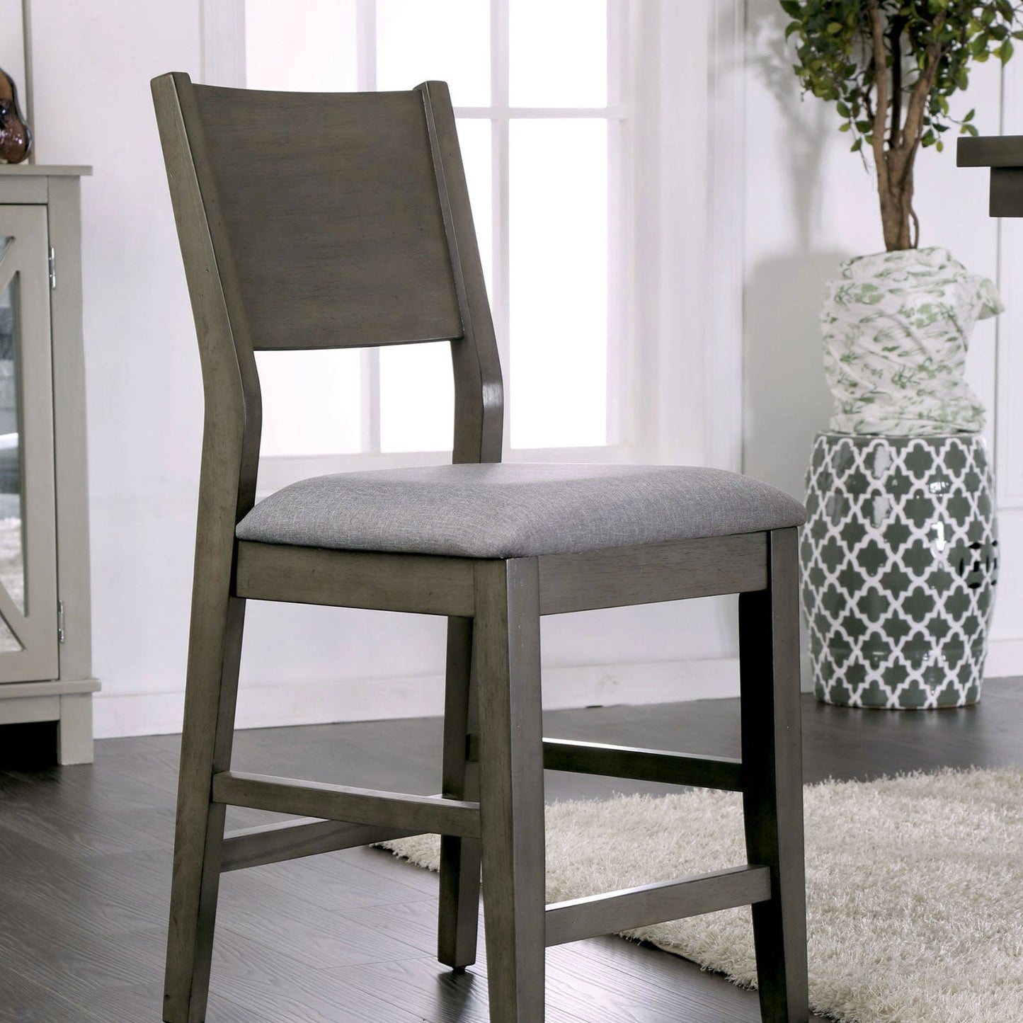 ANTON II Gray/Light Gray Counter Ht. Chair (2/CTN) - ATL FURNITURE