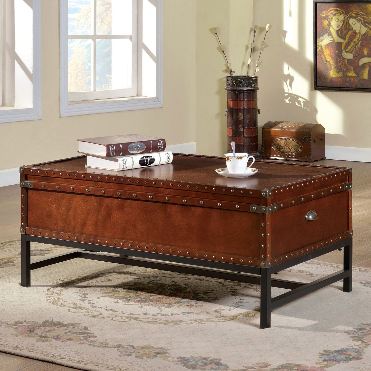 MILBANK Cherry Coffee Table - ATL FURNITURE