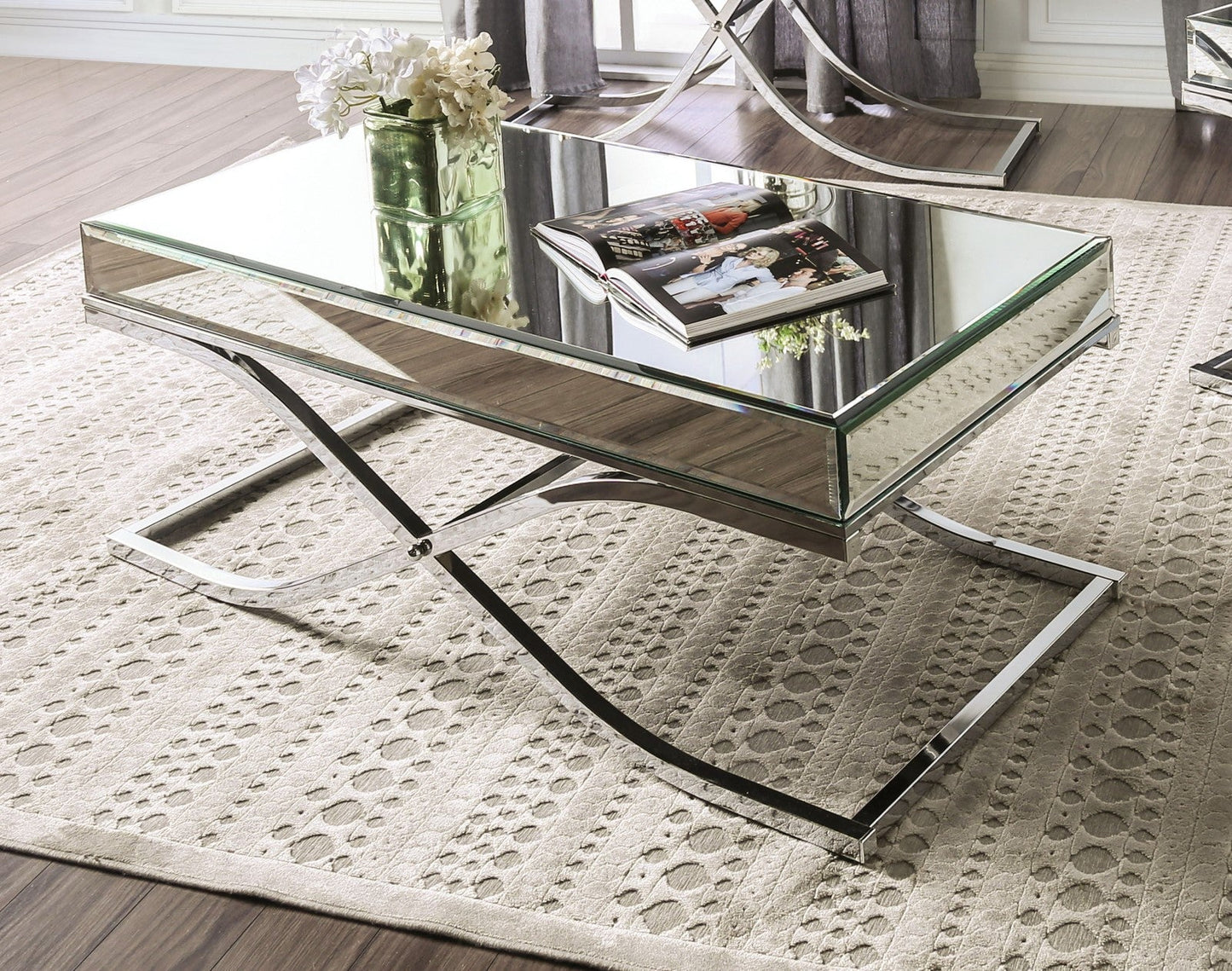SUNDANCE Chrome Coffee Table, Chrome - ATL FURNITURE