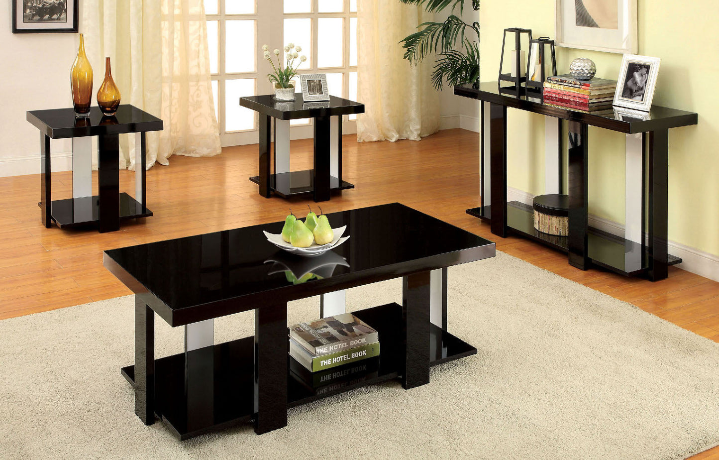 LAKOTI I Black 3 Pc. Table Set, Black - ATL FURNITURE