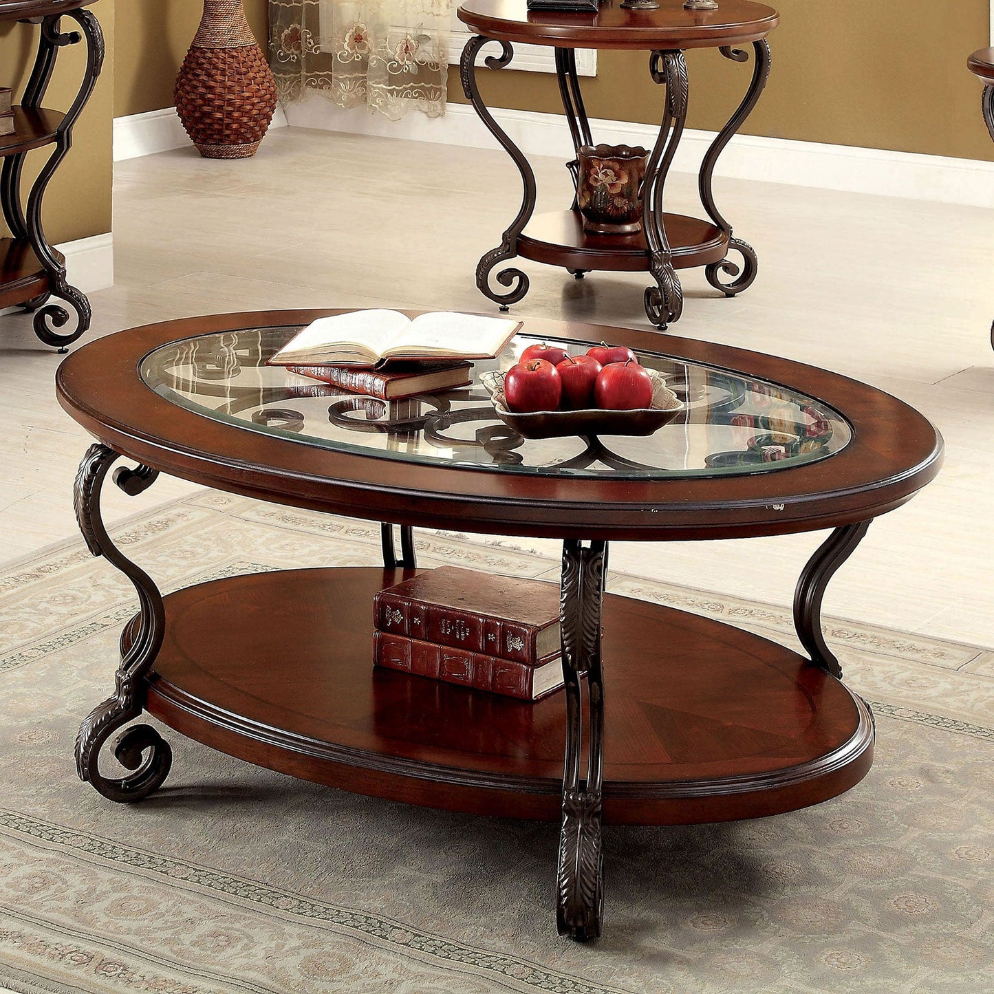 MAY Brown Cherry Coffee Table - ATL FURNITURE