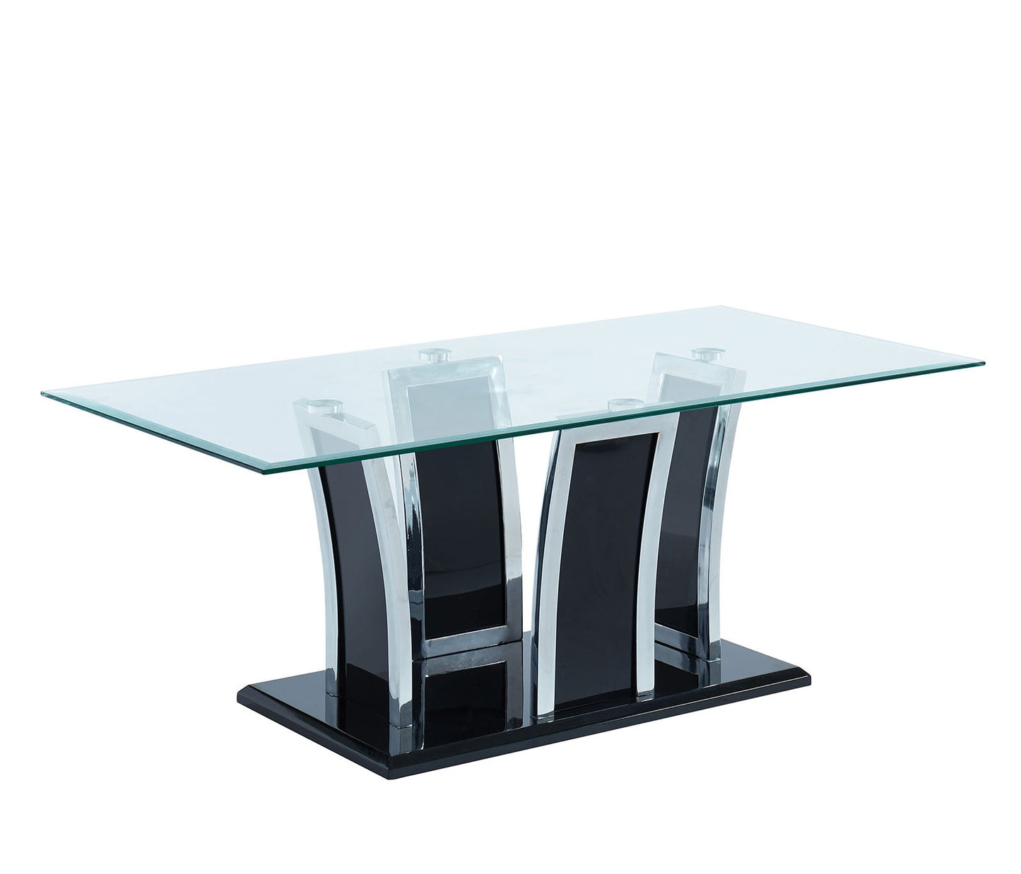 Staten Glossy Black/Chrome Coffee Table - ATL FURNITURE