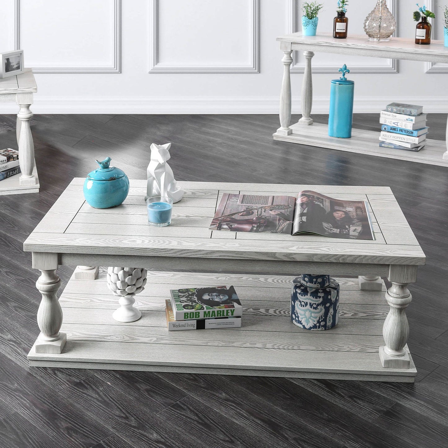 Arlington Antique White Coffee Table - ATL FURNITURE