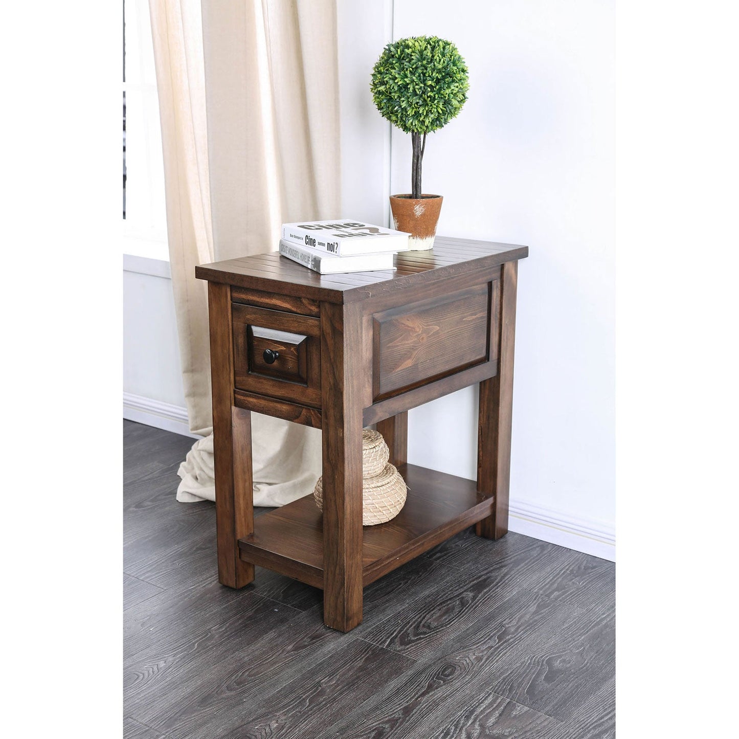 Annabel Walnut Side Table - ATL FURNITURE