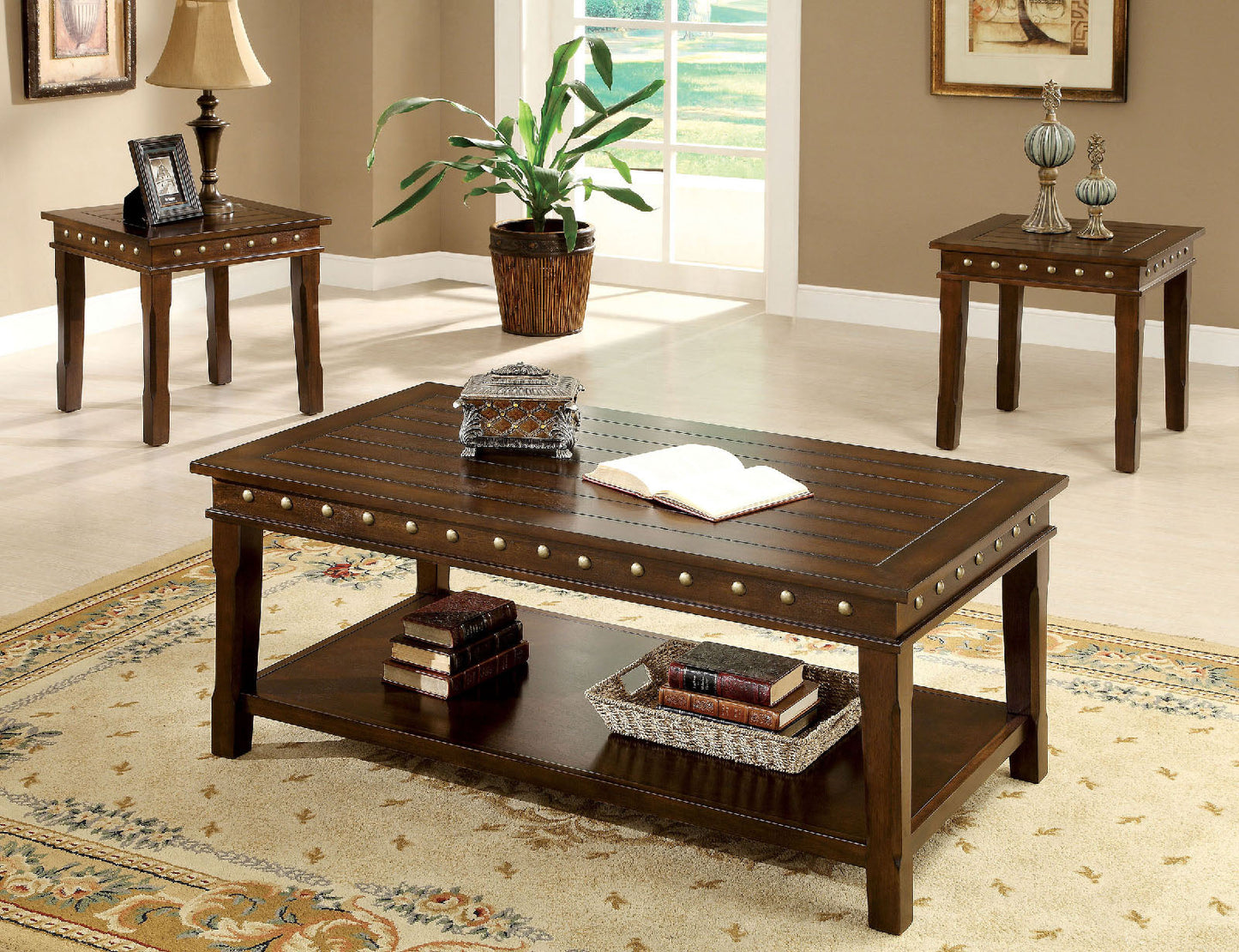 Fenwick Walnut 3 Pc. Coffee Table Set - ATL FURNITURE