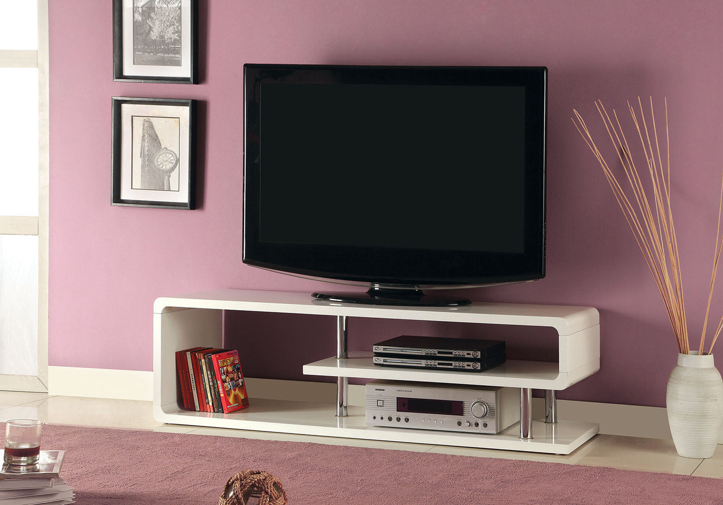 Ninove II White 55" TV Console - ATL FURNITURE