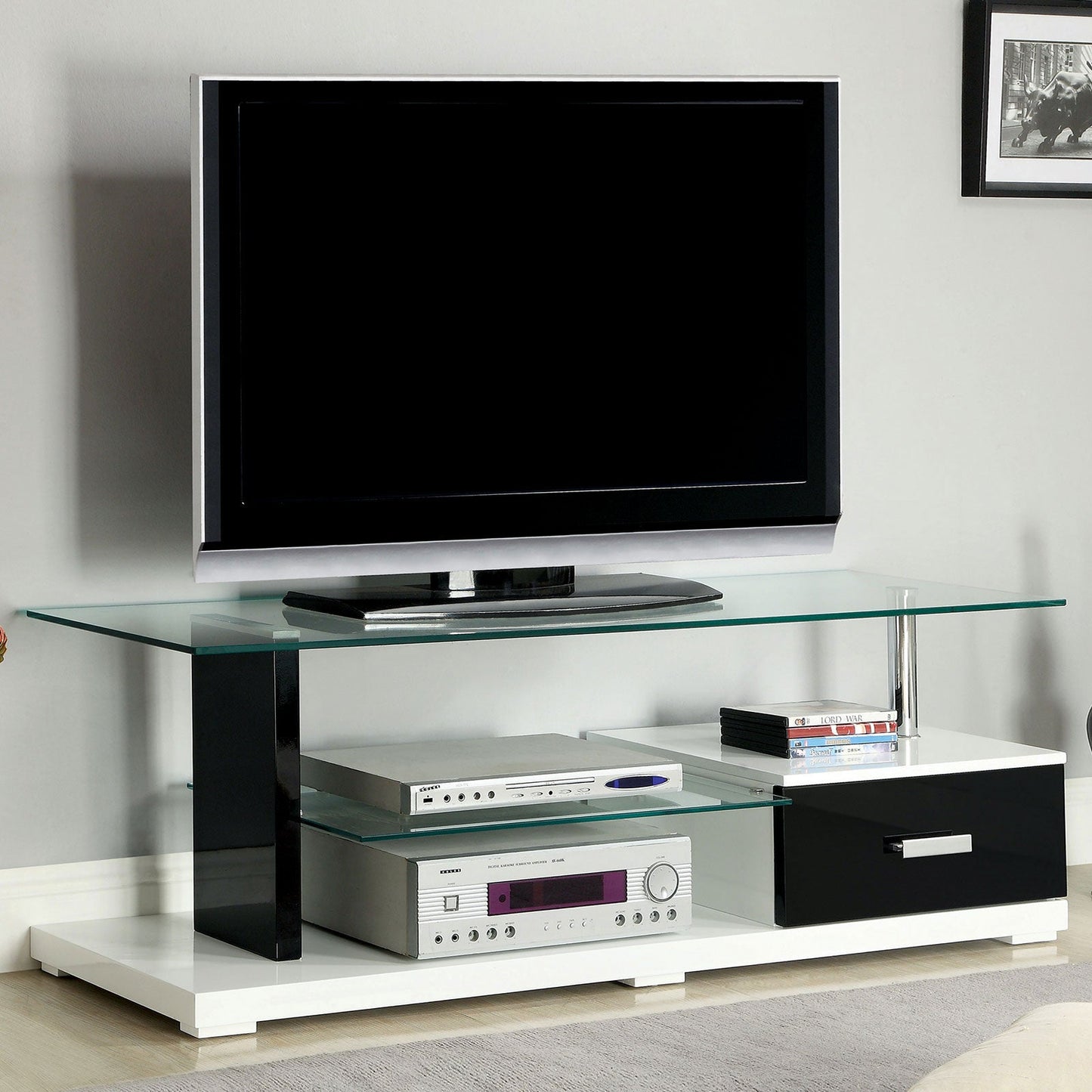 Egaleo Black/White 55" TV Console - ATL FURNITURE