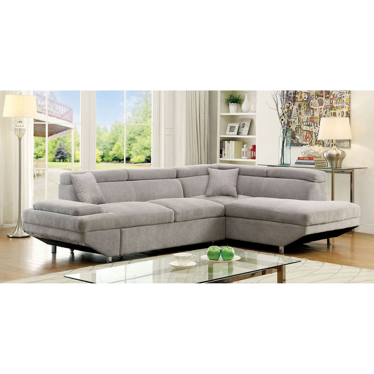 Foreman Gray Sectional, Gray - ATL FURNITURE