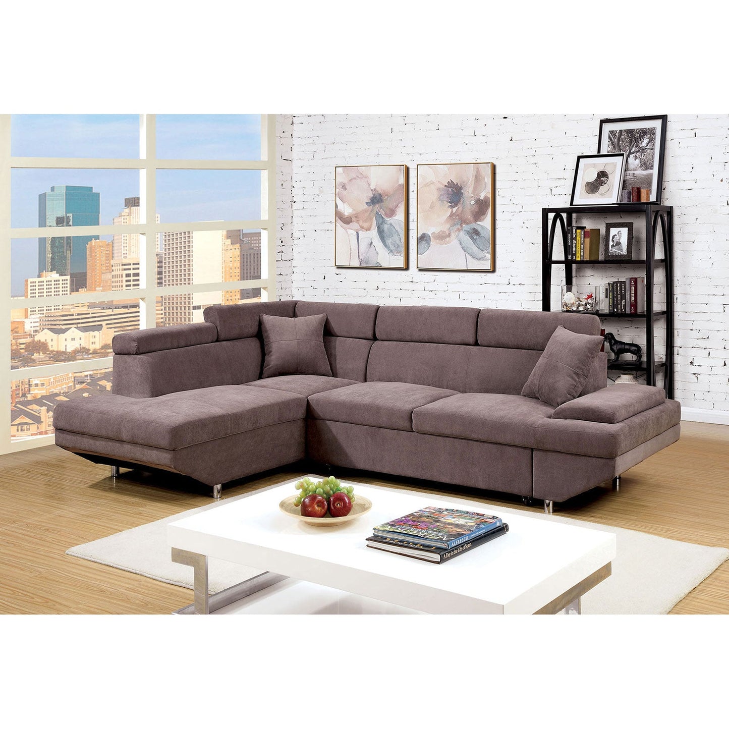 Foreman Brown Sectional, Brown - ATL FURNITURE