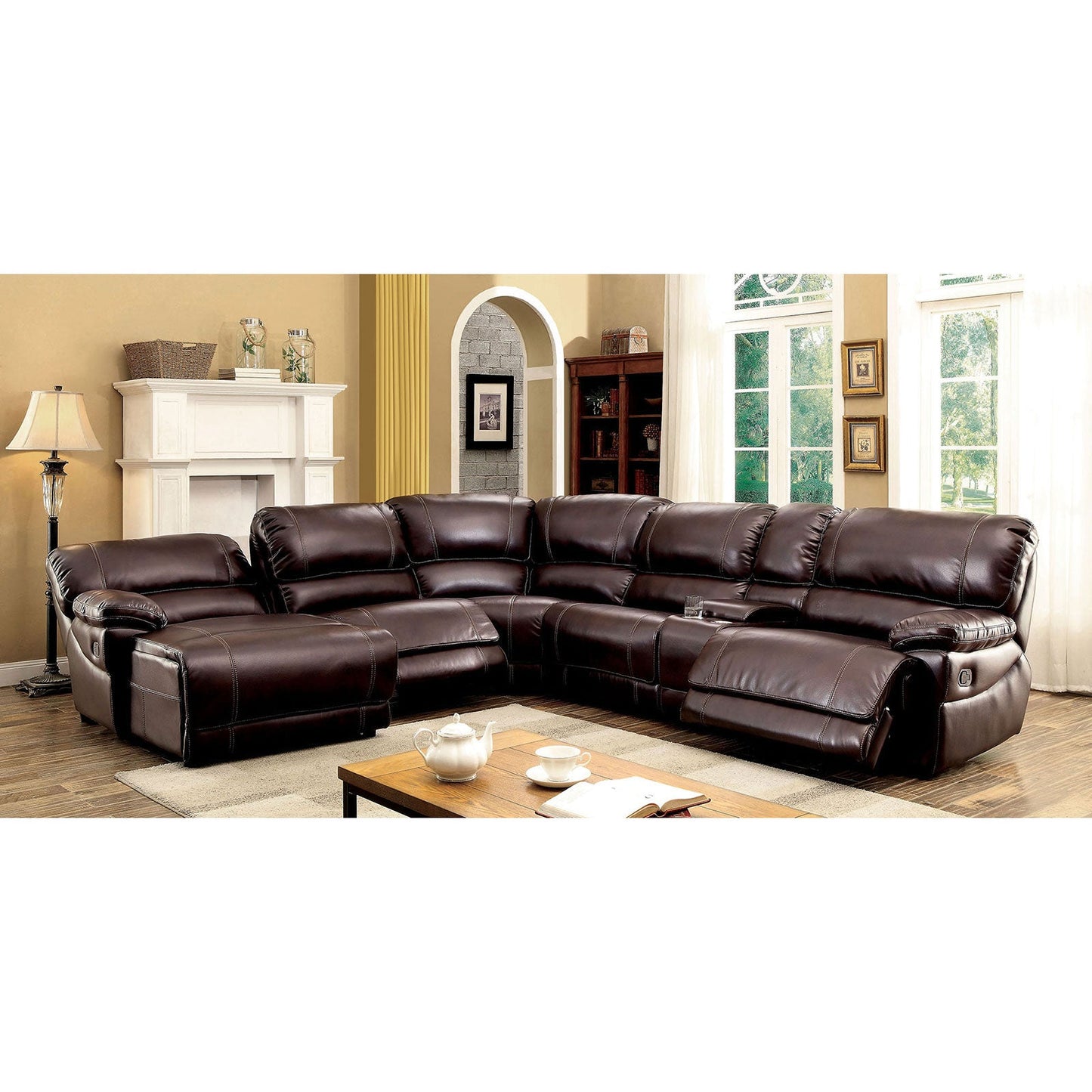 ESTRELLA Brown Sectional, Brown - ATL FURNITURE