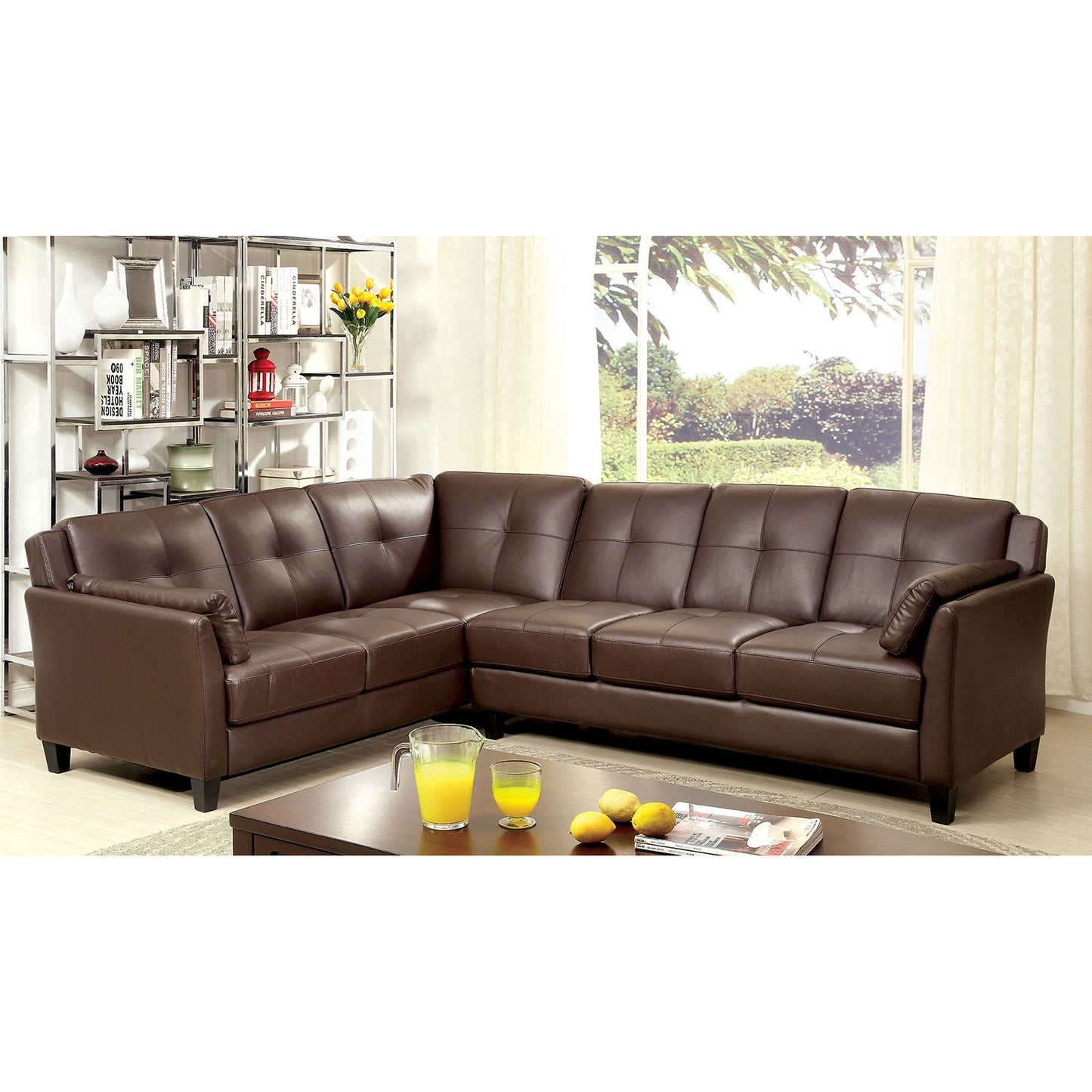 PEEVER Brown Sectional, Brown (K/D) - ATL FURNITURE