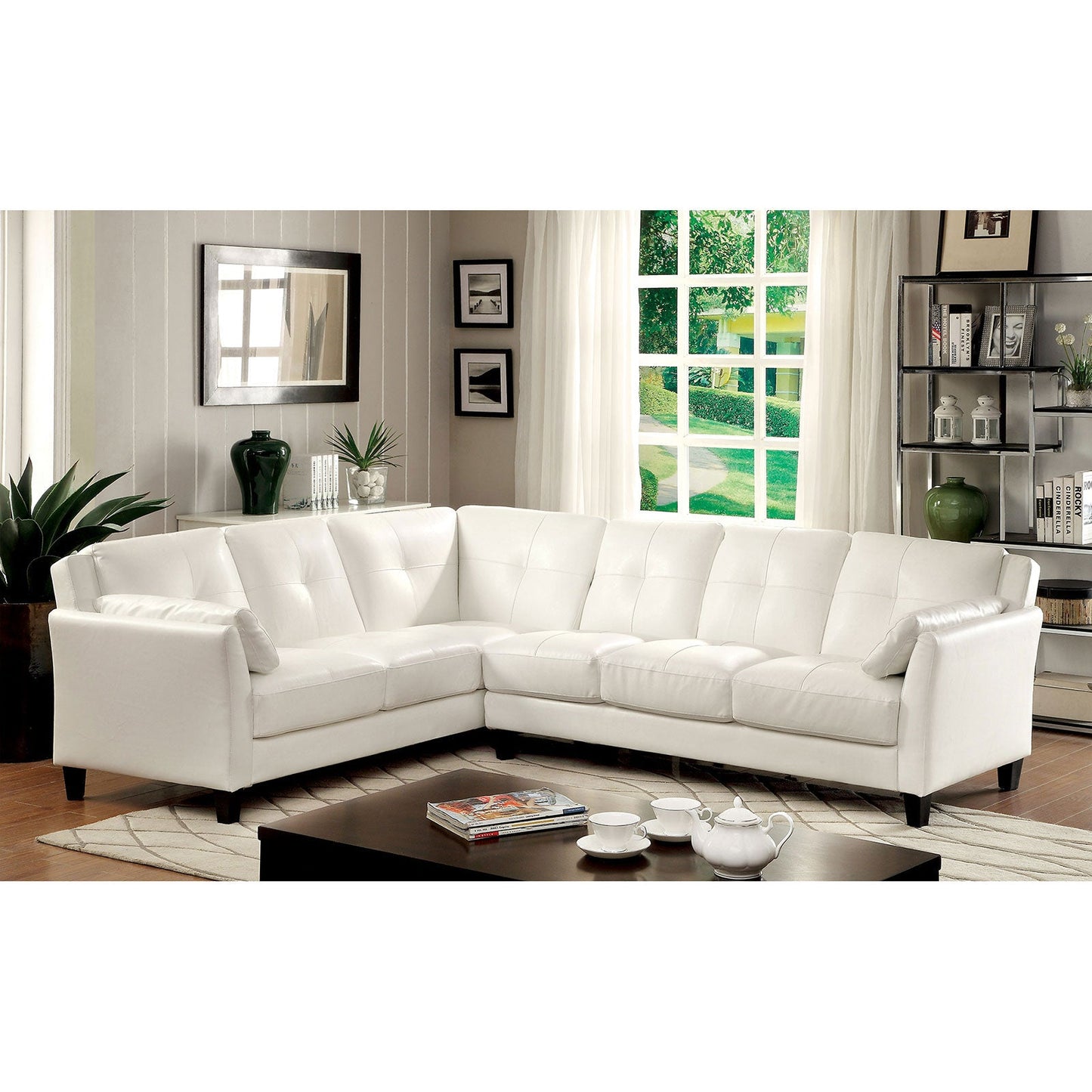 PEEVER White Sectional, White (K/D) - ATL FURNITURE