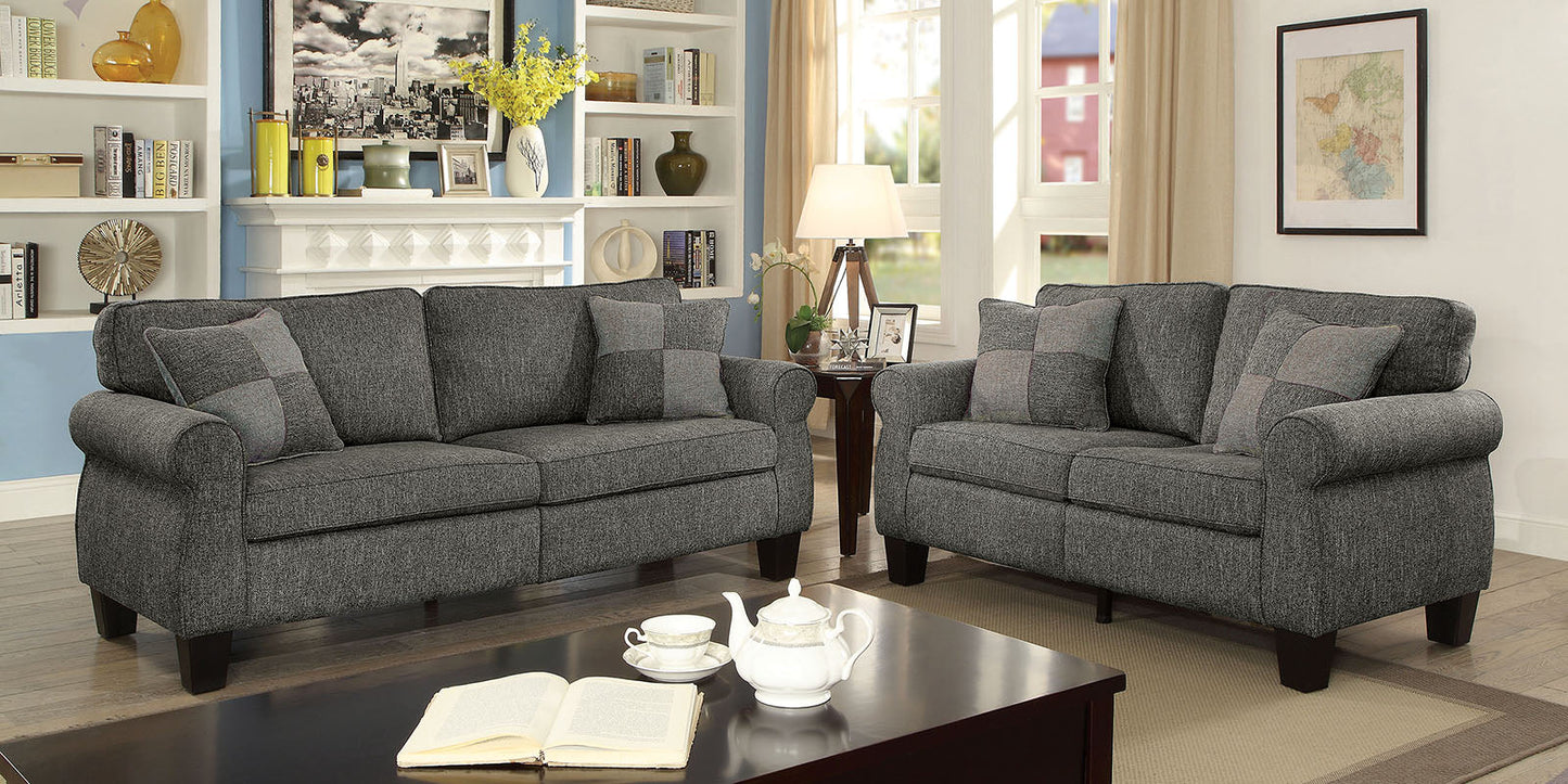 Rhian Dark Gray Sofa + Love Seat - ATL FURNITURE