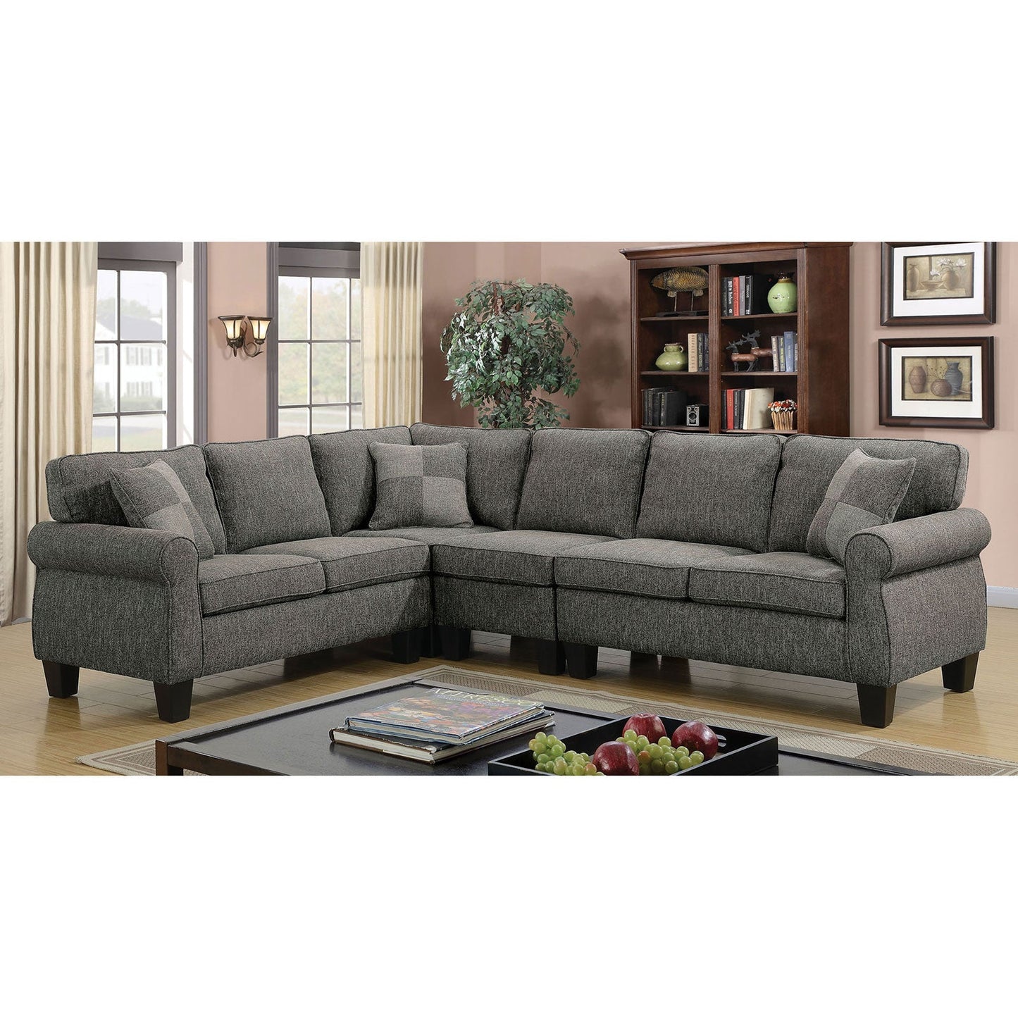 Rhian Dark Gray Sectional - ATL FURNITURE
