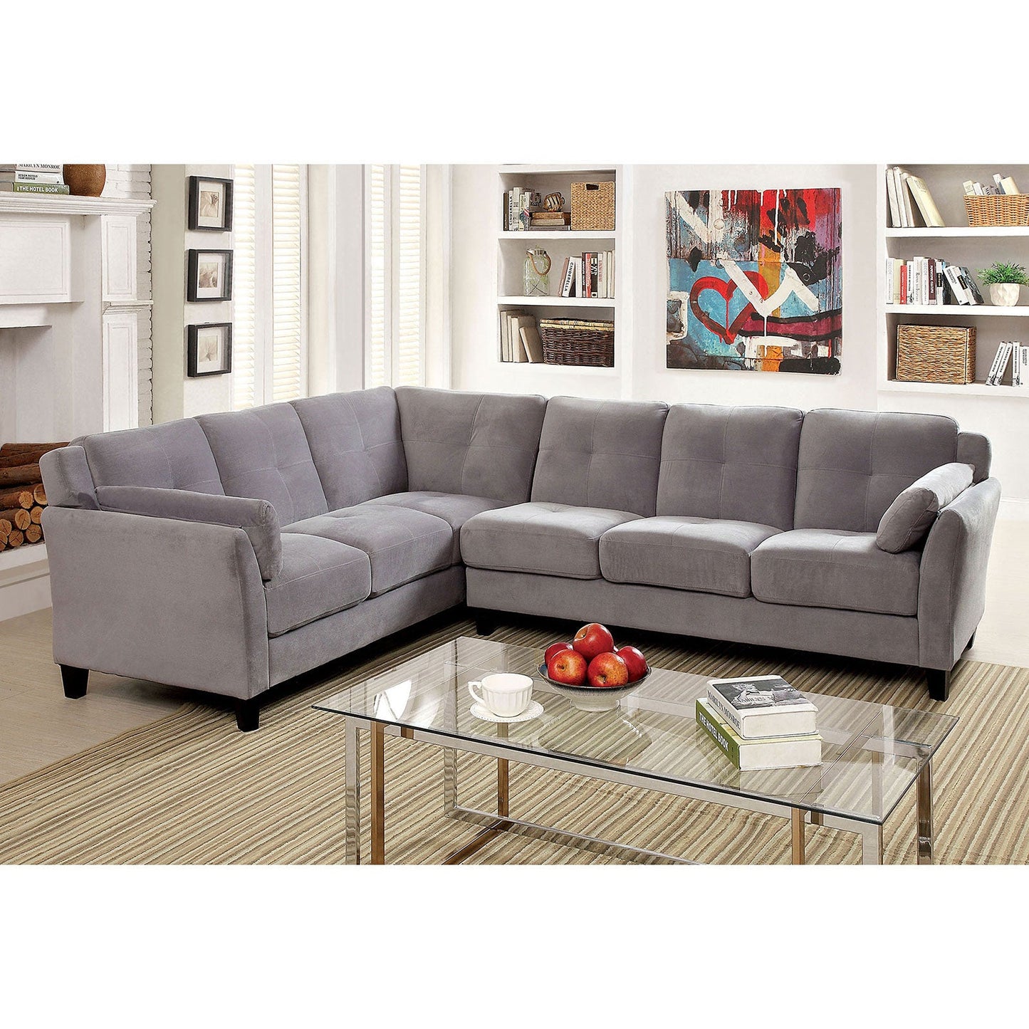 PEEVER II Warm Gray Sectional, Warm Gray (K/D) - ATL FURNITURE