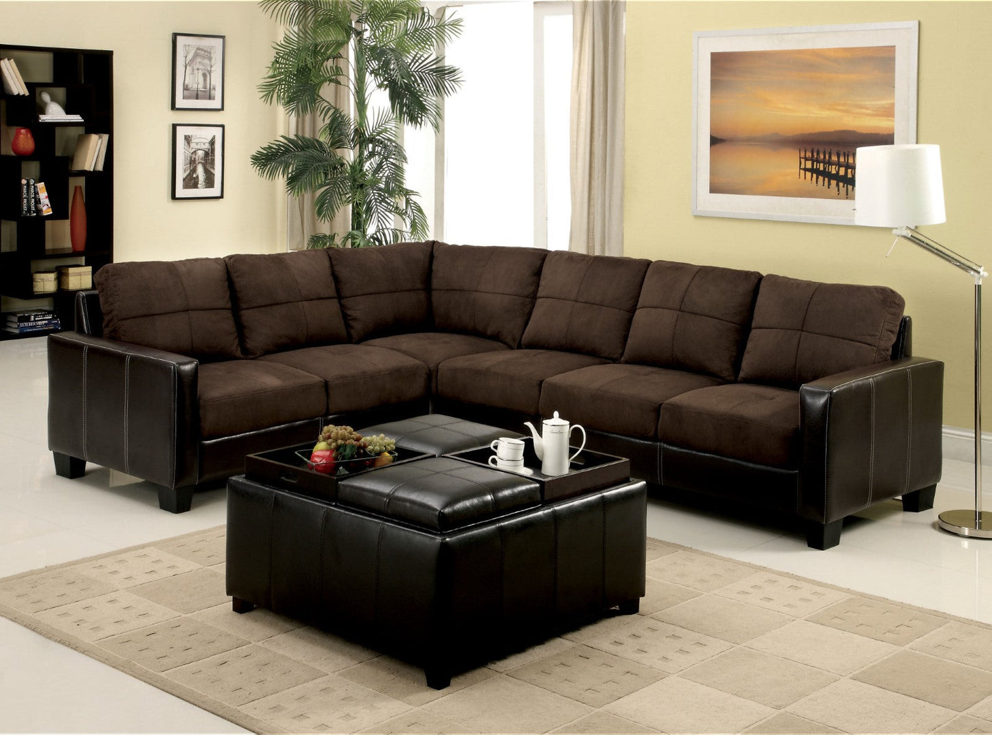 Lavena Chocolate/Espresso Sectional, Chocolate - ATL FURNITURE