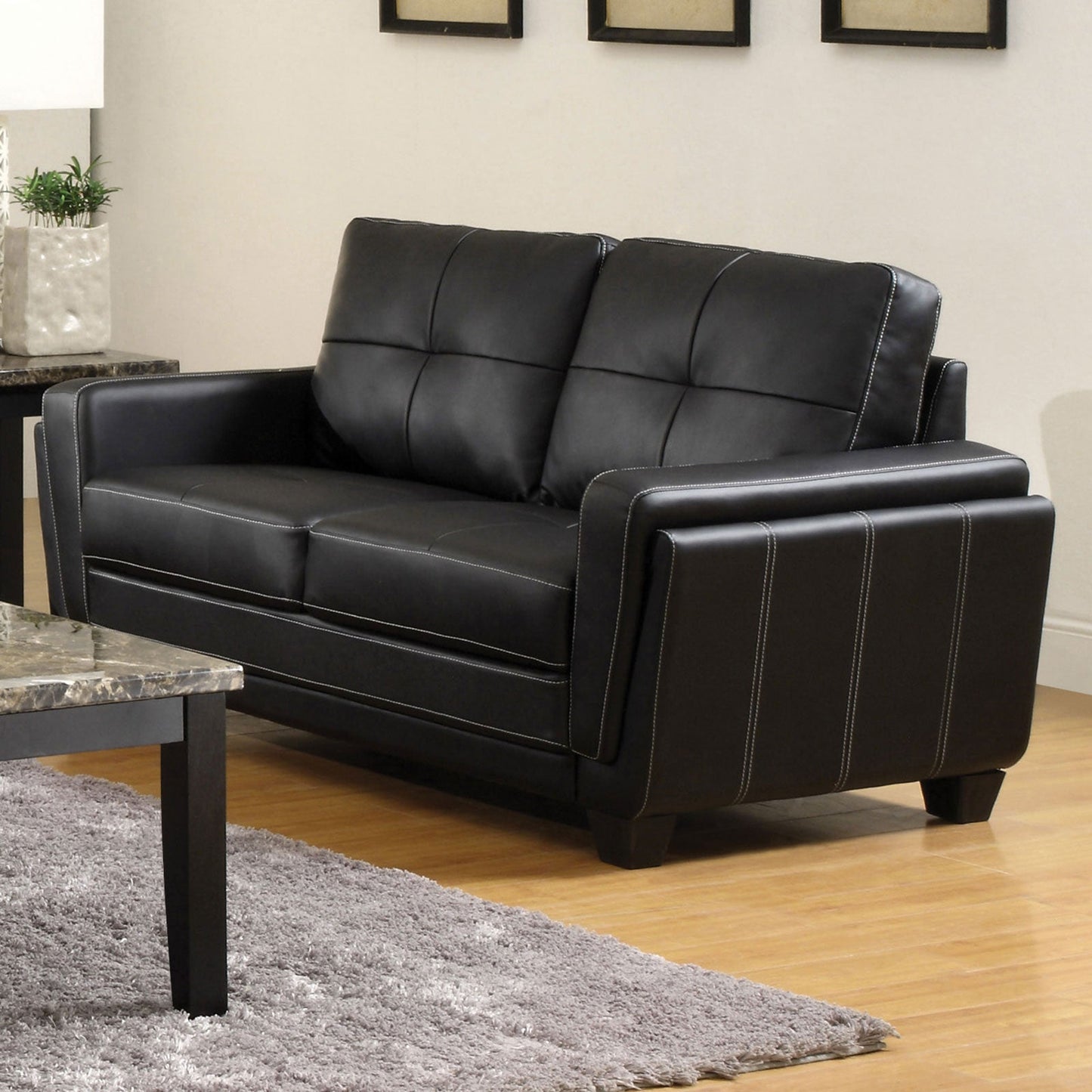 Blacksburg Black Love Seat - ATL FURNITURE