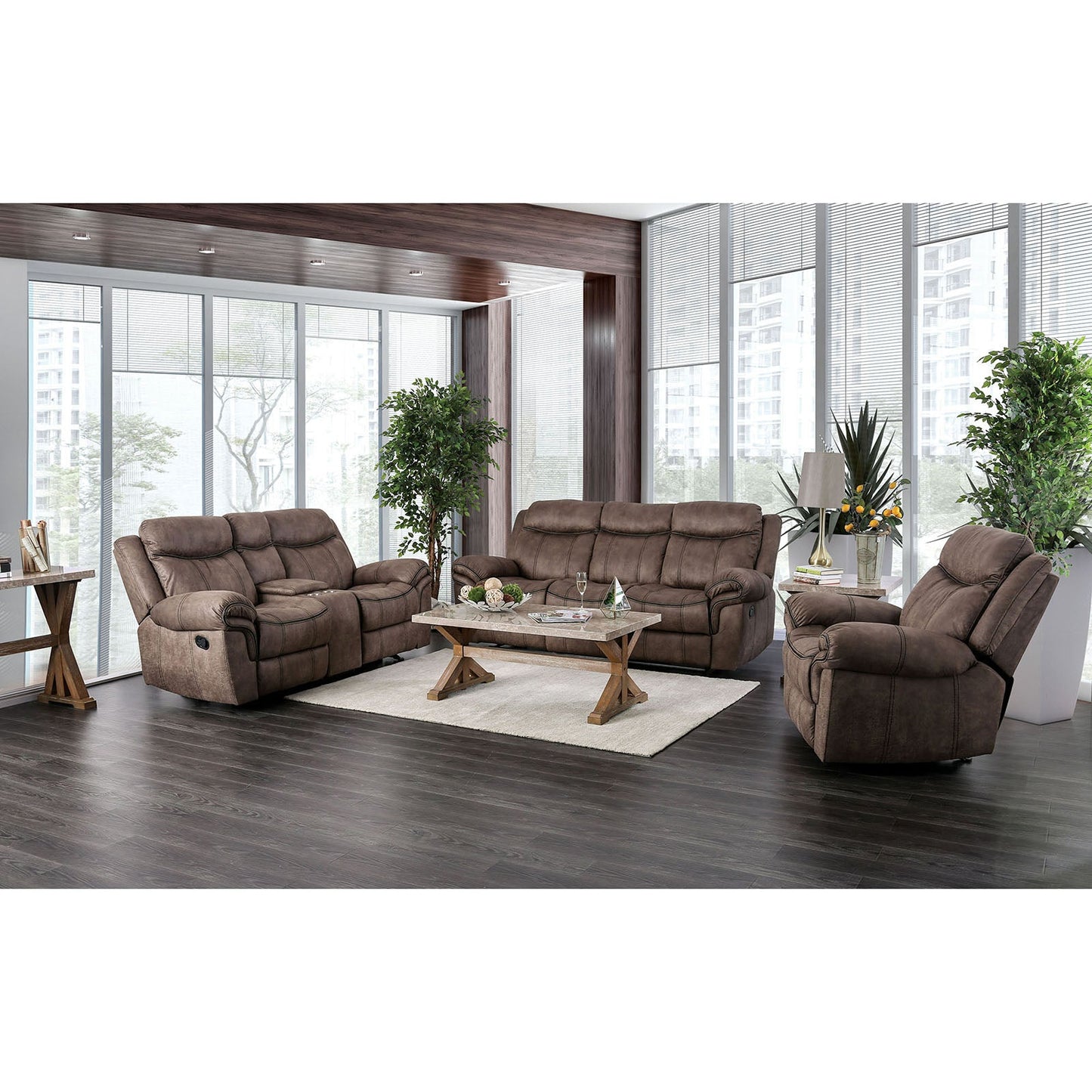 Celia Brown Sofa + Love Seat - ATL FURNITURE