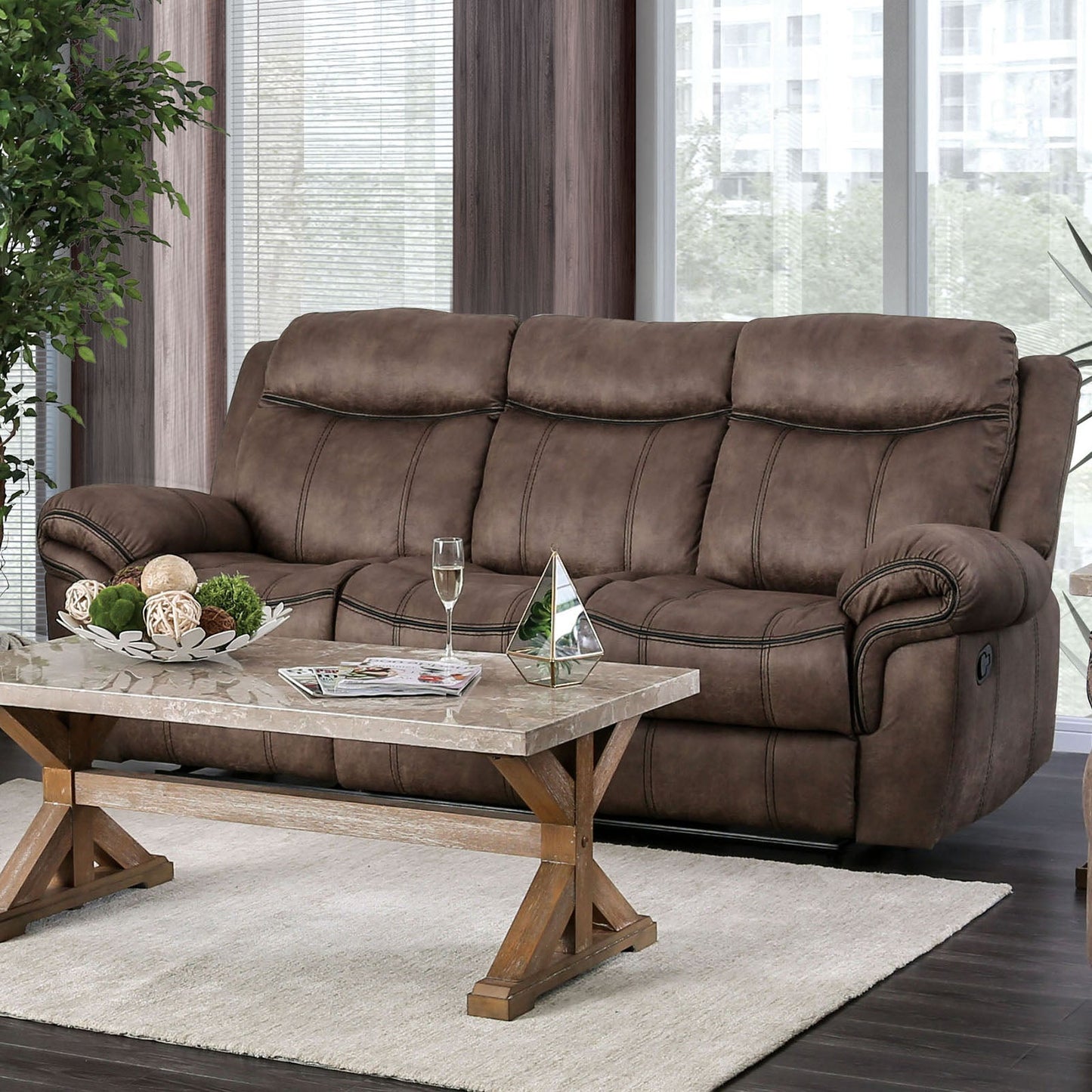 Celia Brown Sofa - ATL FURNITURE