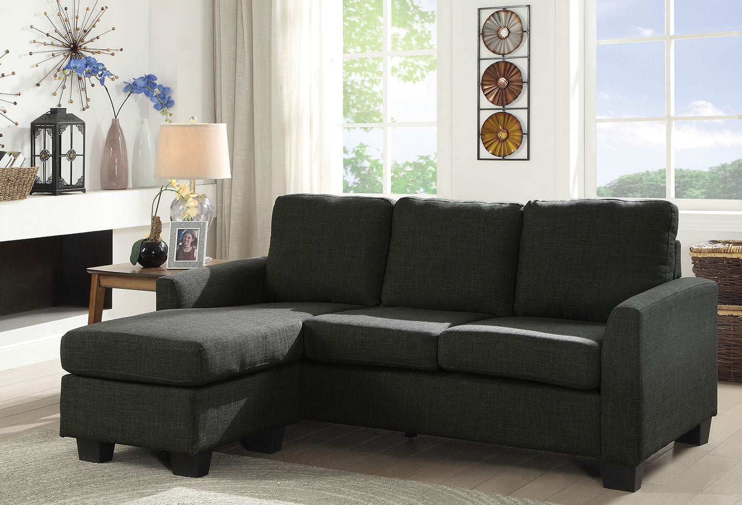 Erin Dark Gray Sectional - ATL FURNITURE