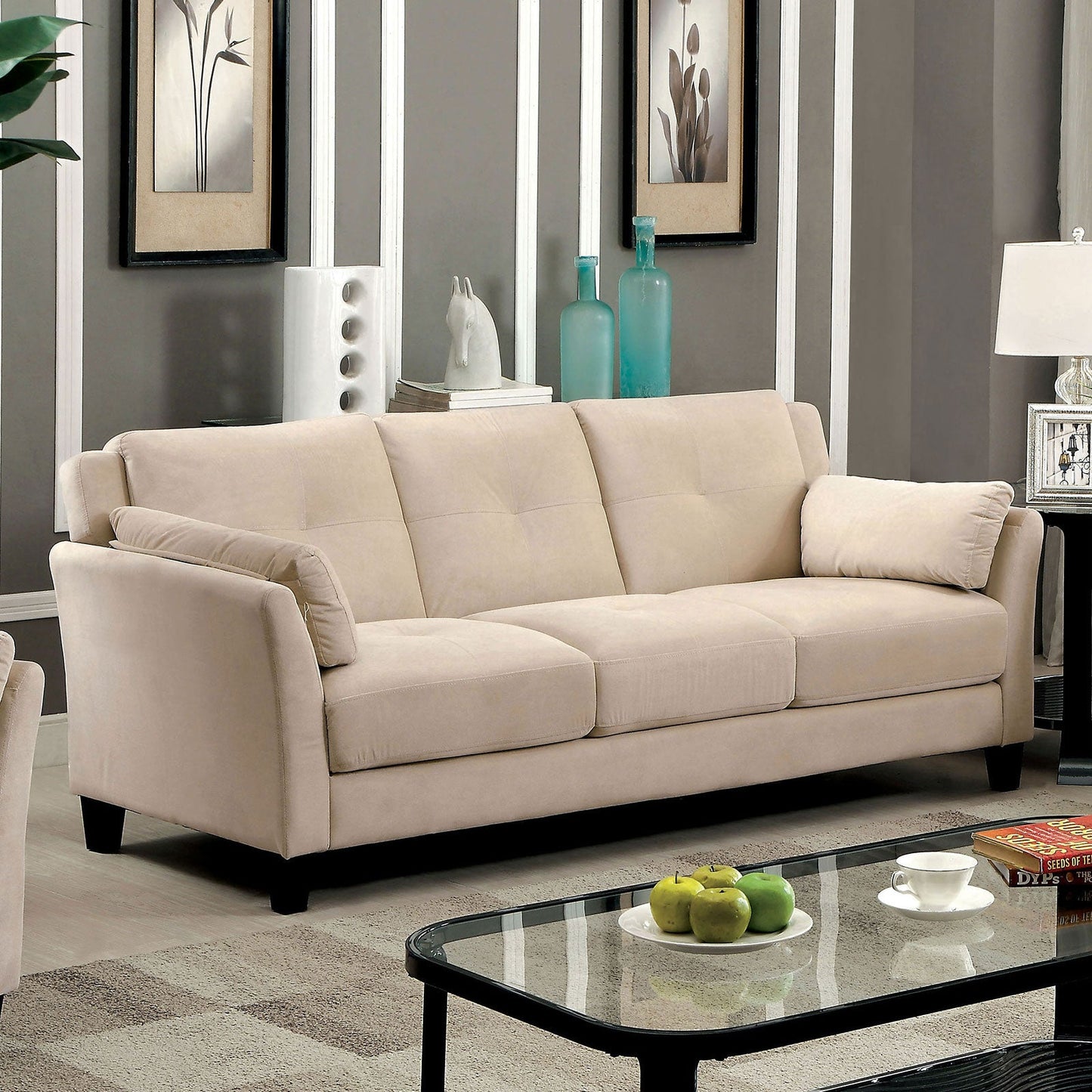 YSABEL Beige Sofa, Beige (K/D) - ATL FURNITURE