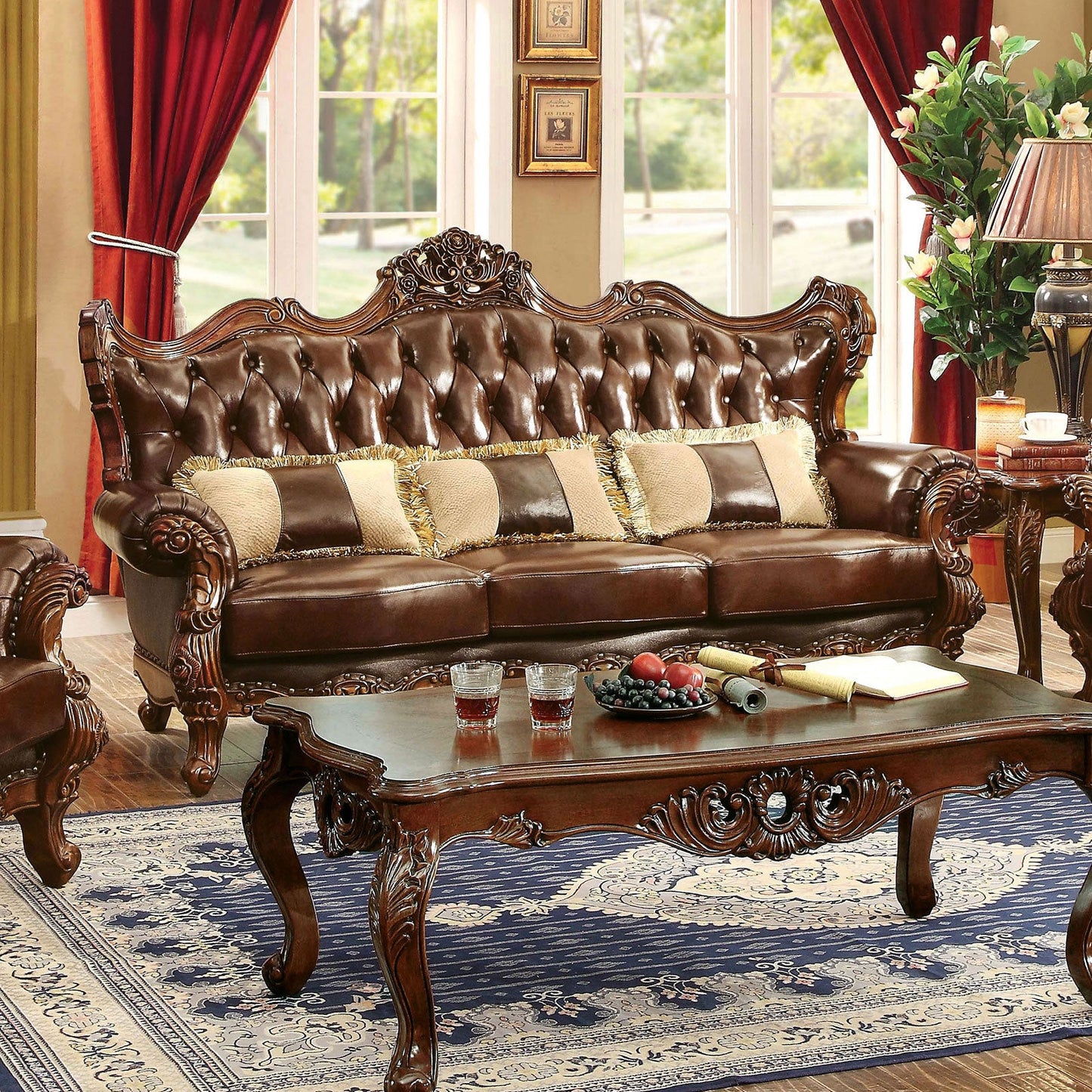 Jericho Brown/Dark Oak Sofa - ATL FURNITURE