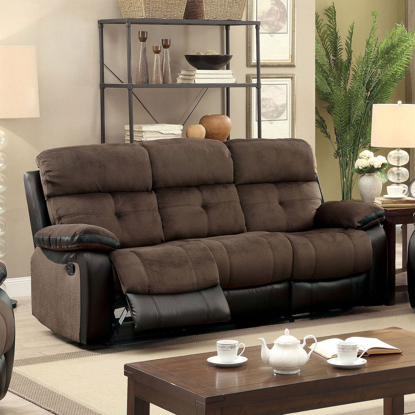 Hadley I Brown/Black Sofa - ATL FURNITURE