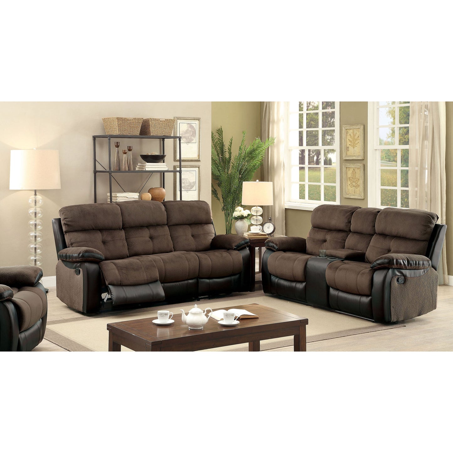 Hadley I Brown/Black Sofa + Love Seat - ATL FURNITURE