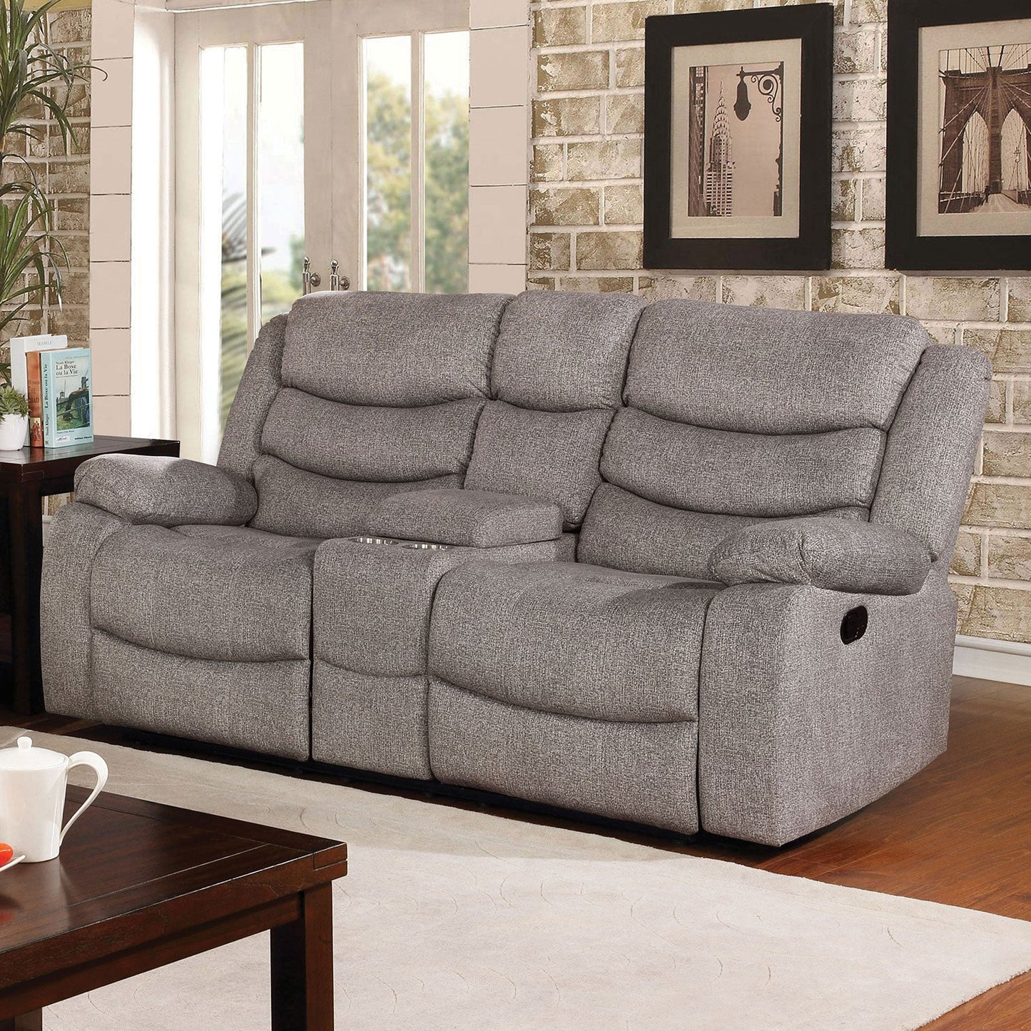 Castleford Light Gray Console Love Seat - ATL FURNITURE
