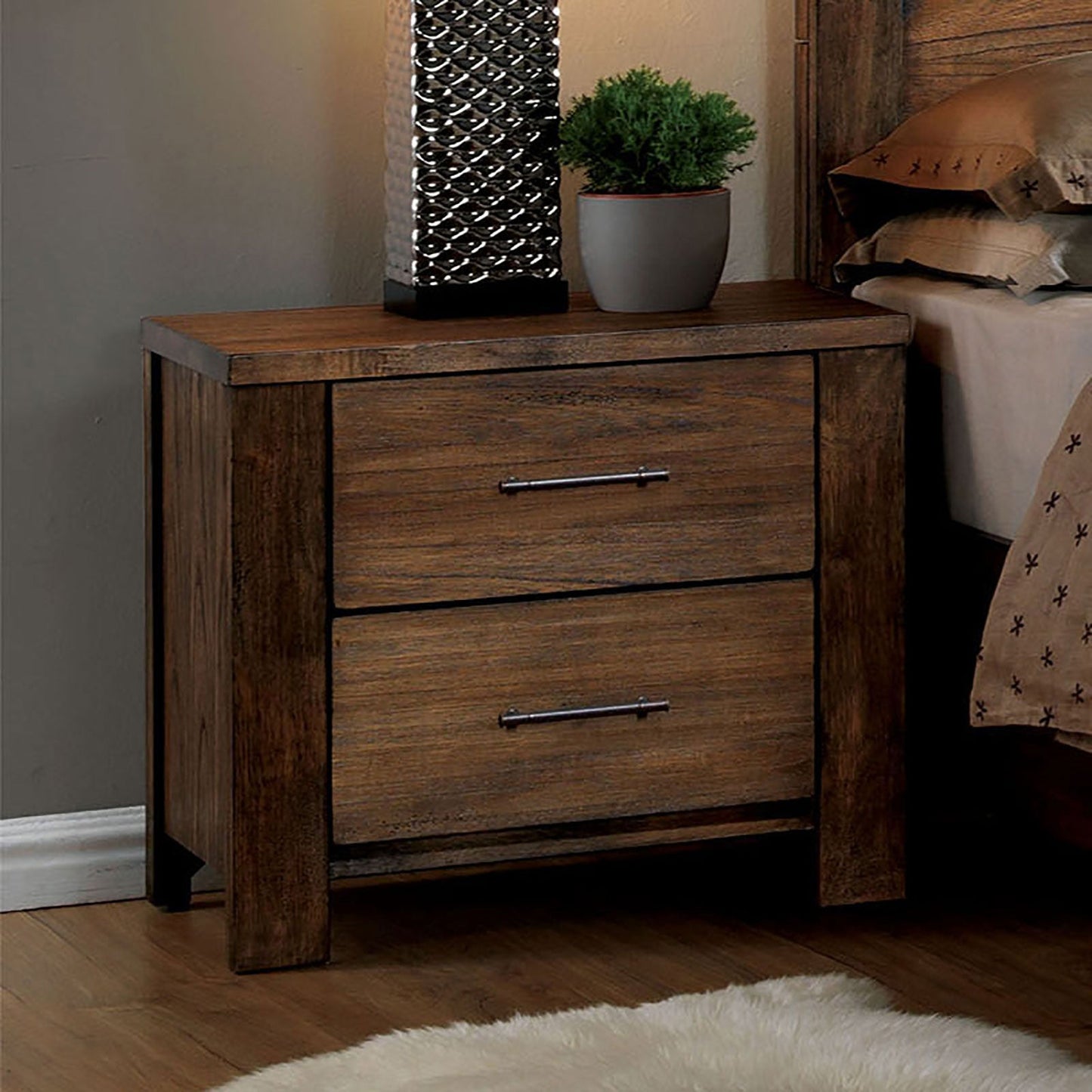 ELKTON Oak Night Stand - ATL FURNITURE