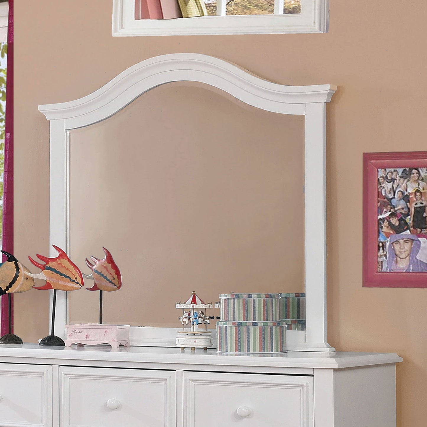 OLIVIA White Mirror - ATL FURNITURE