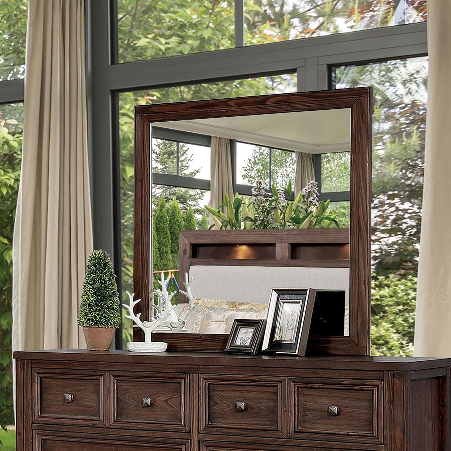 Tywyn Dark Oak Mirror - ATL FURNITURE