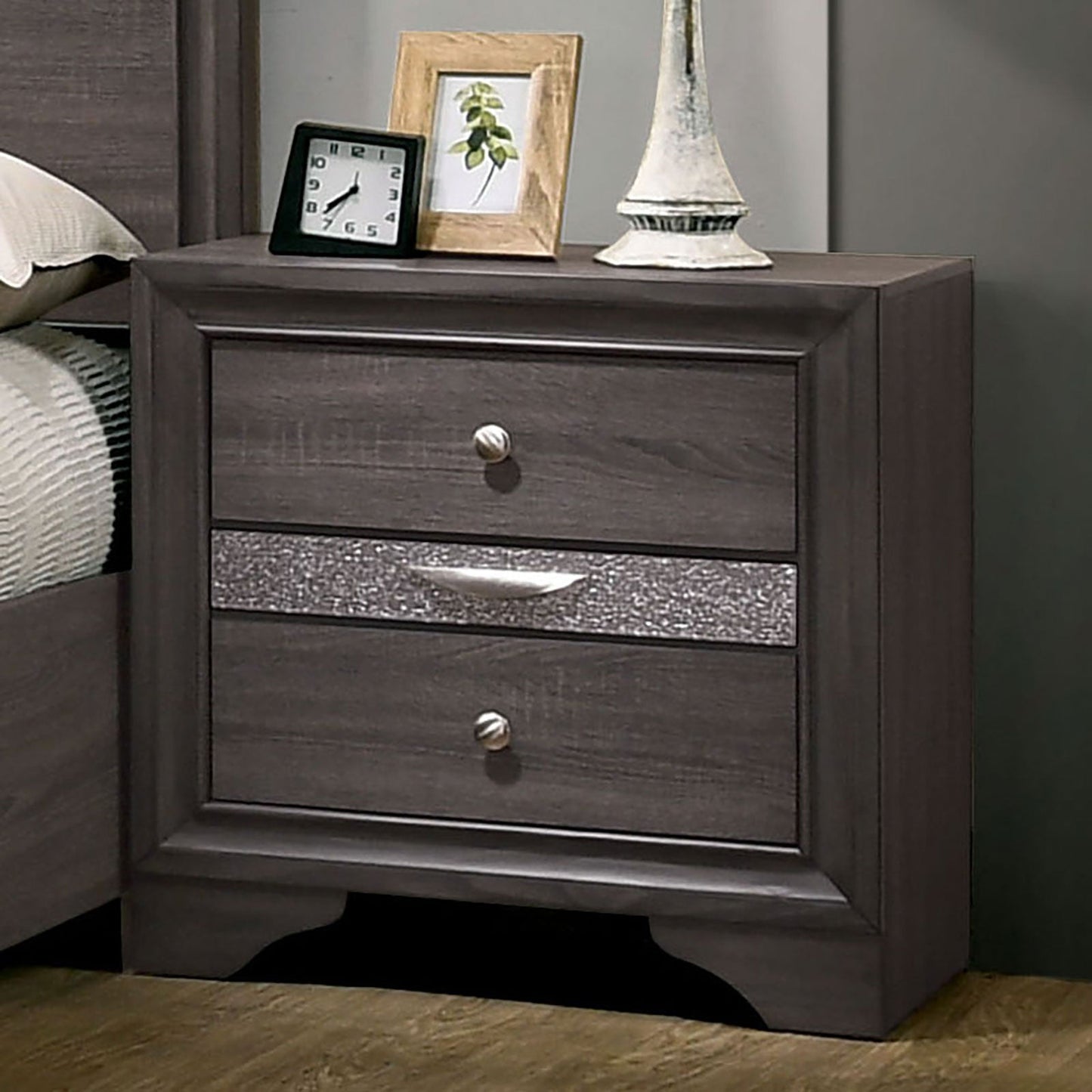 Chrissy Gray Night Stand - ATL FURNITURE