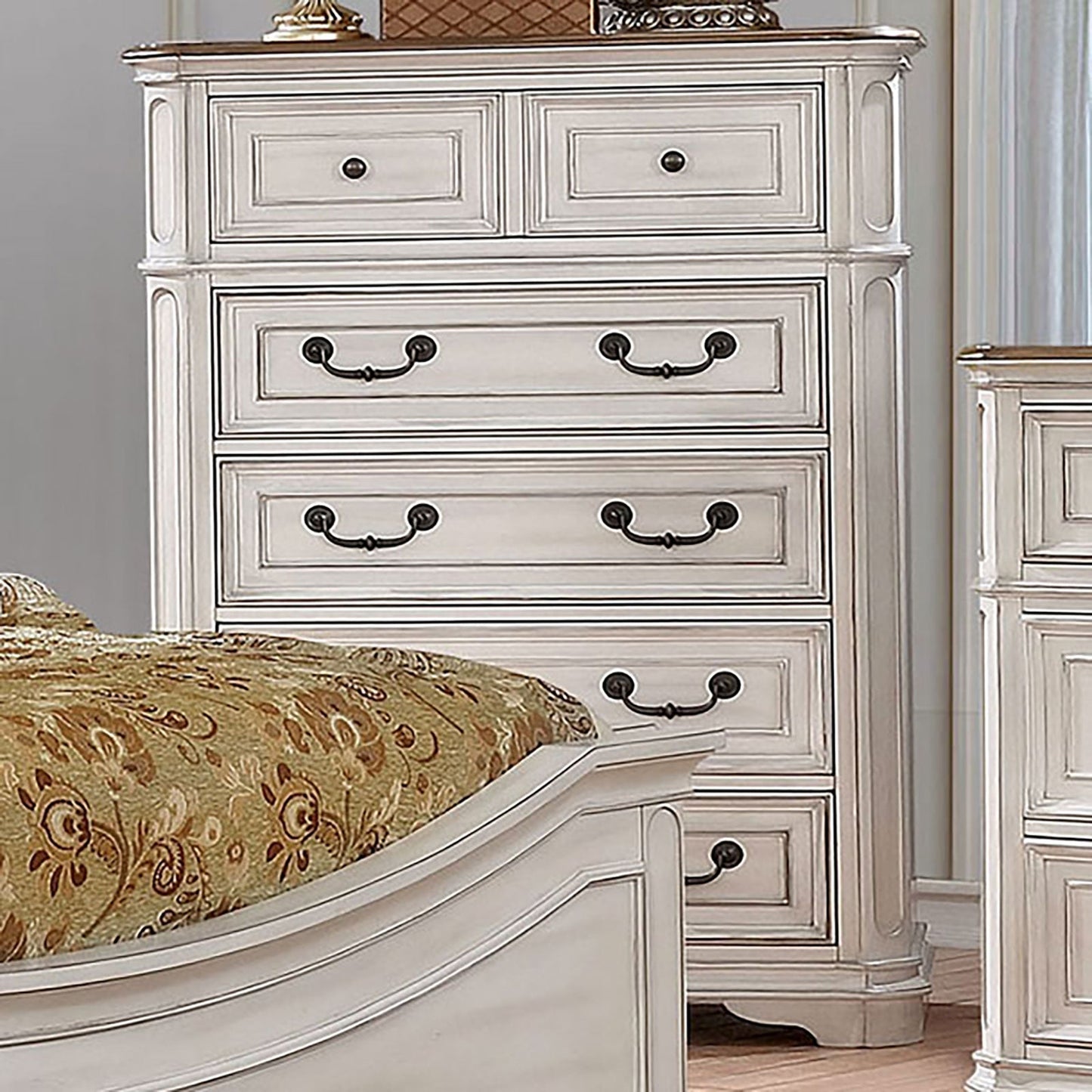 Pembroke Antique Whitewash Chest - ATL FURNITURE
