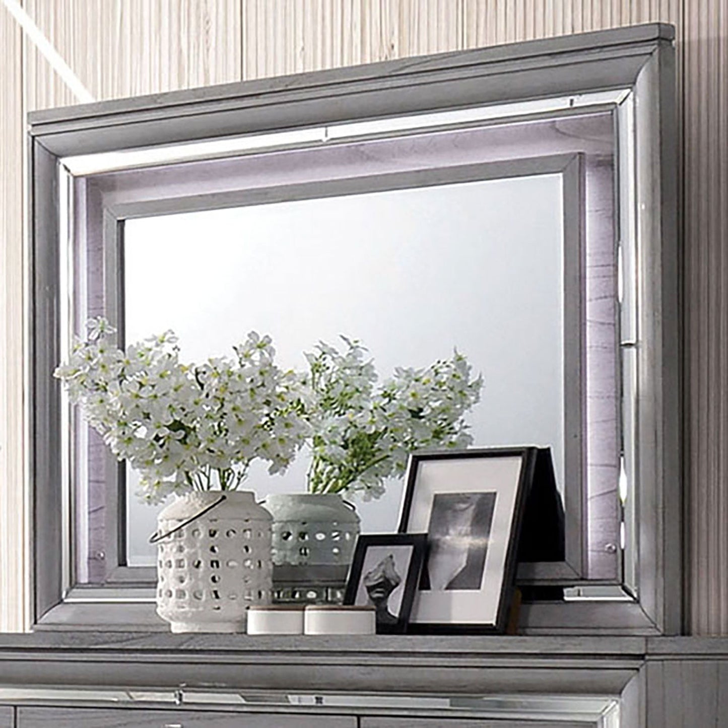 Alanis Light Gray Mirror - ATL FURNITURE