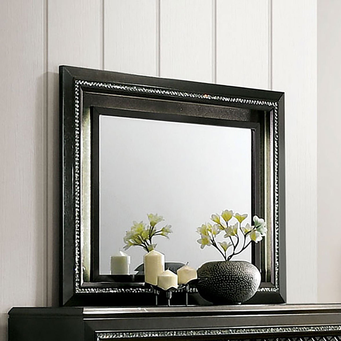 Demetria Metallic Gray Mirror - ATL FURNITURE
